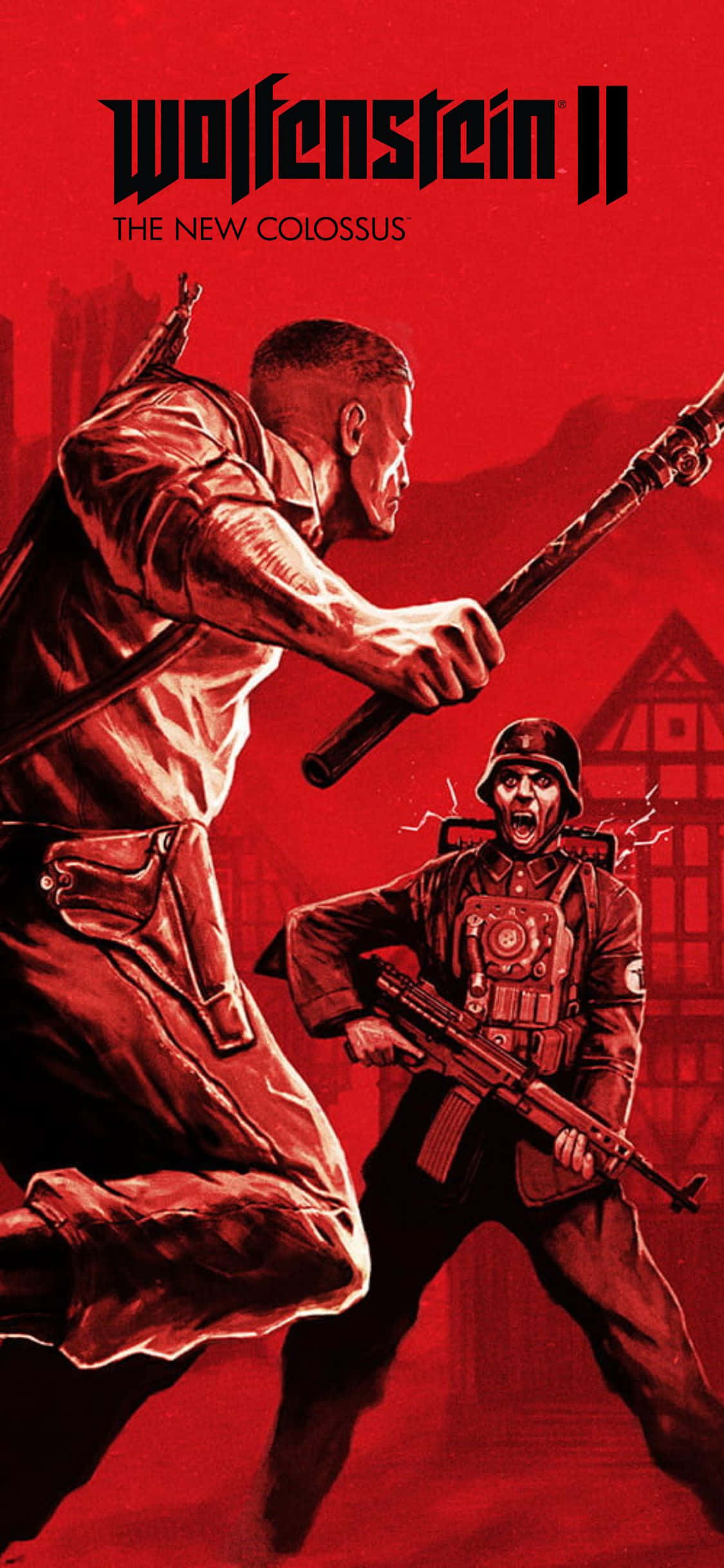 iPhone Xs Wolfenstein Ii Blodrød Bakgrunn Bakgrunner