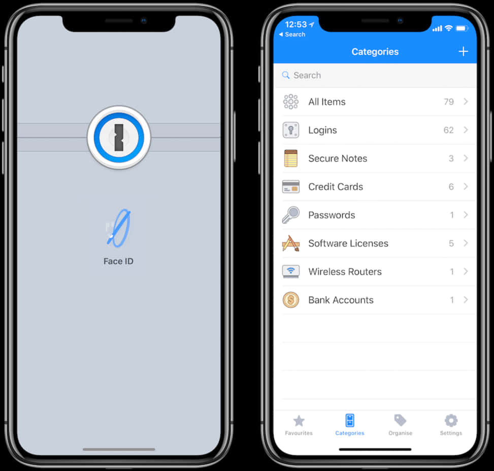 iPhone12 Face ID-passordbehandler app-skjerm Bakgrunner