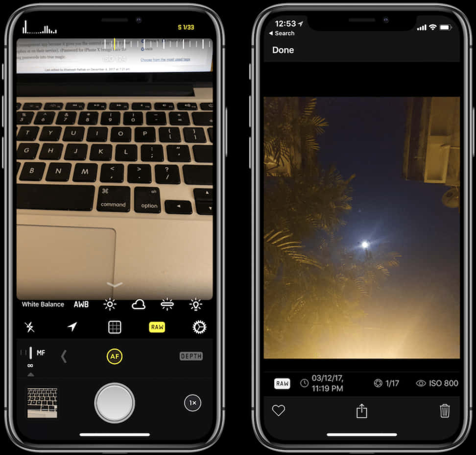 iPhone12 kamera grensesnitt nattfotografering Bakgrunner