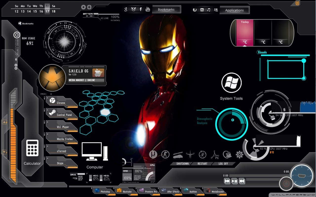 Iron Man Jarvis Skrivebord Bakgrunner
