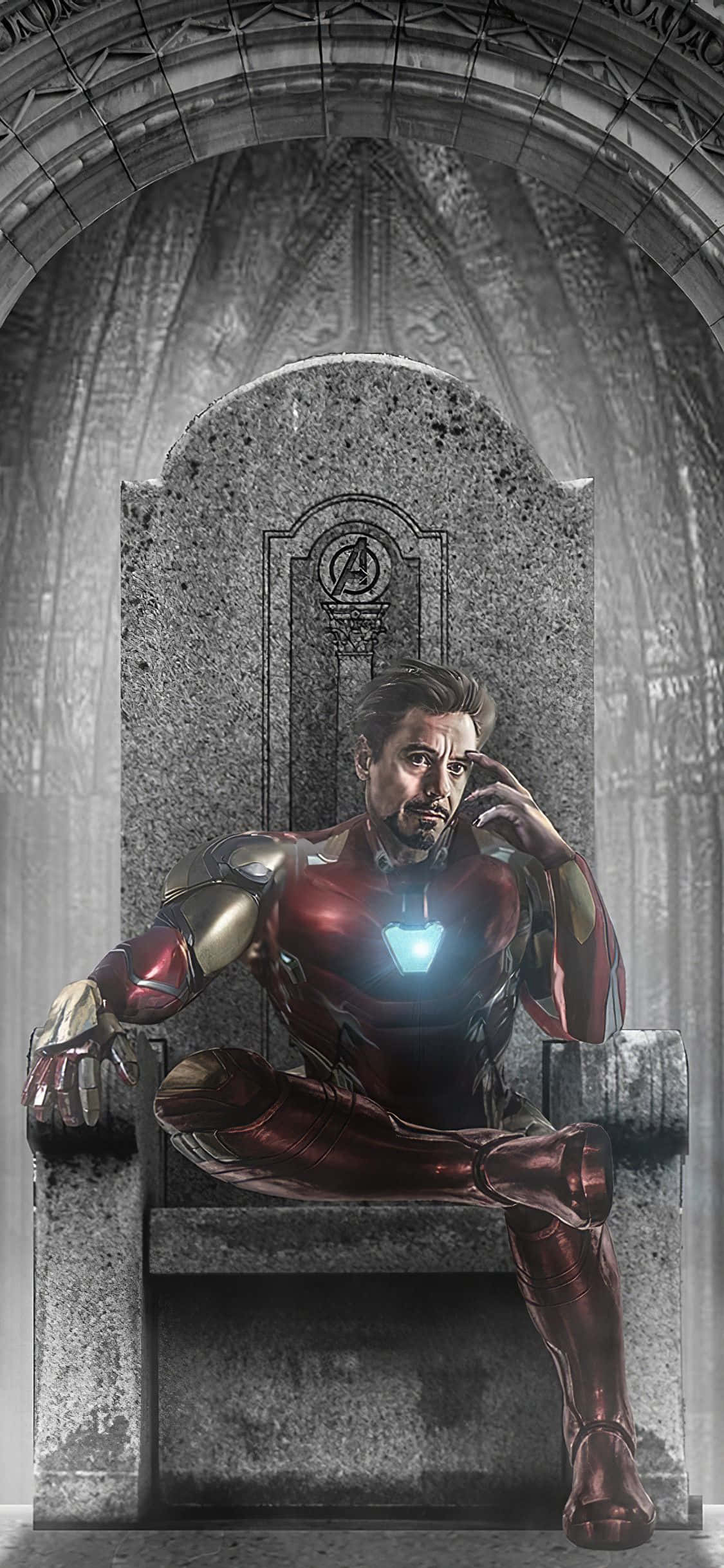 iron man som sitter på en trone Bakgrunner