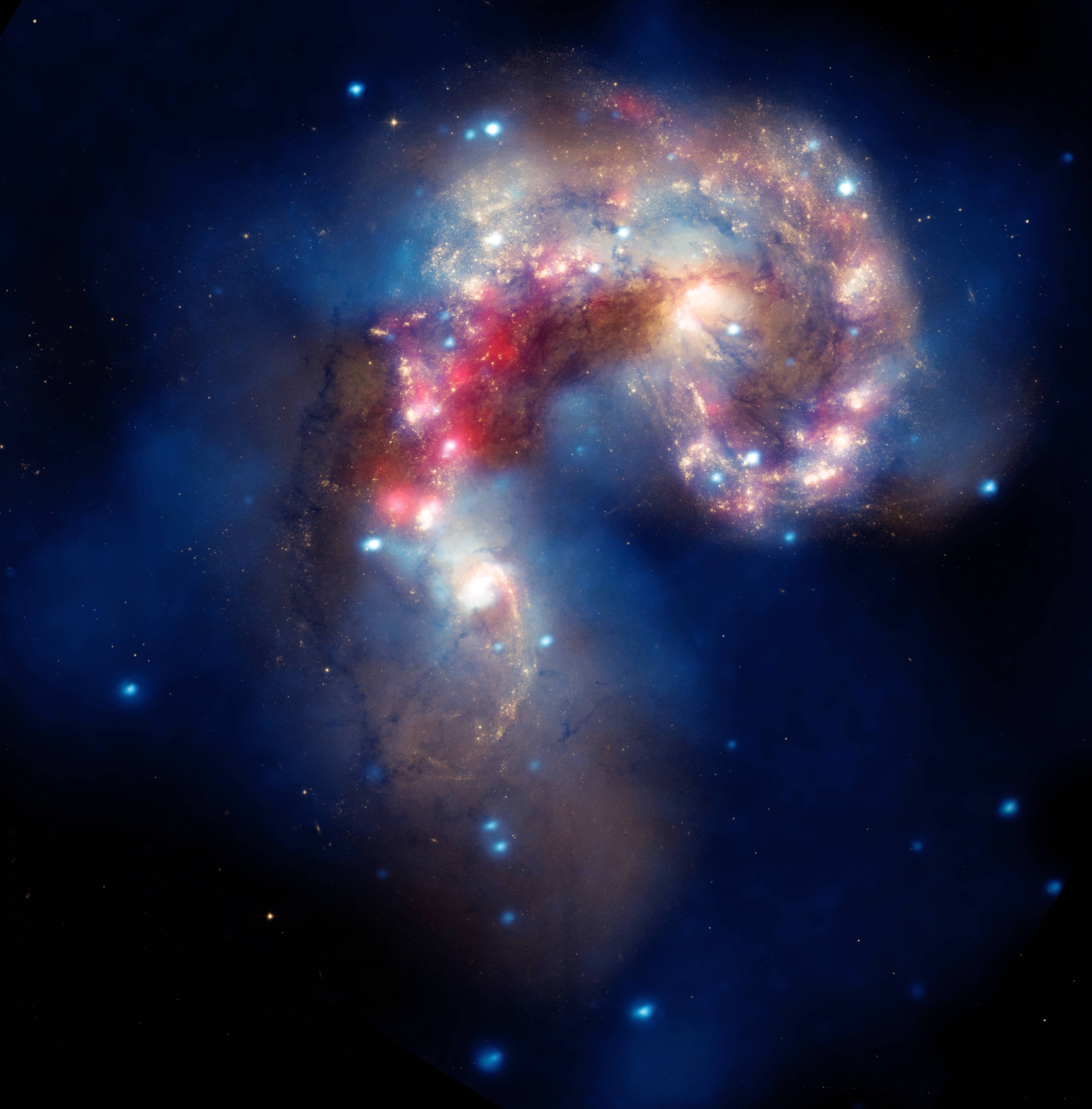 Irregulær galakse med kosmisk støv i rommet Bakgrunner