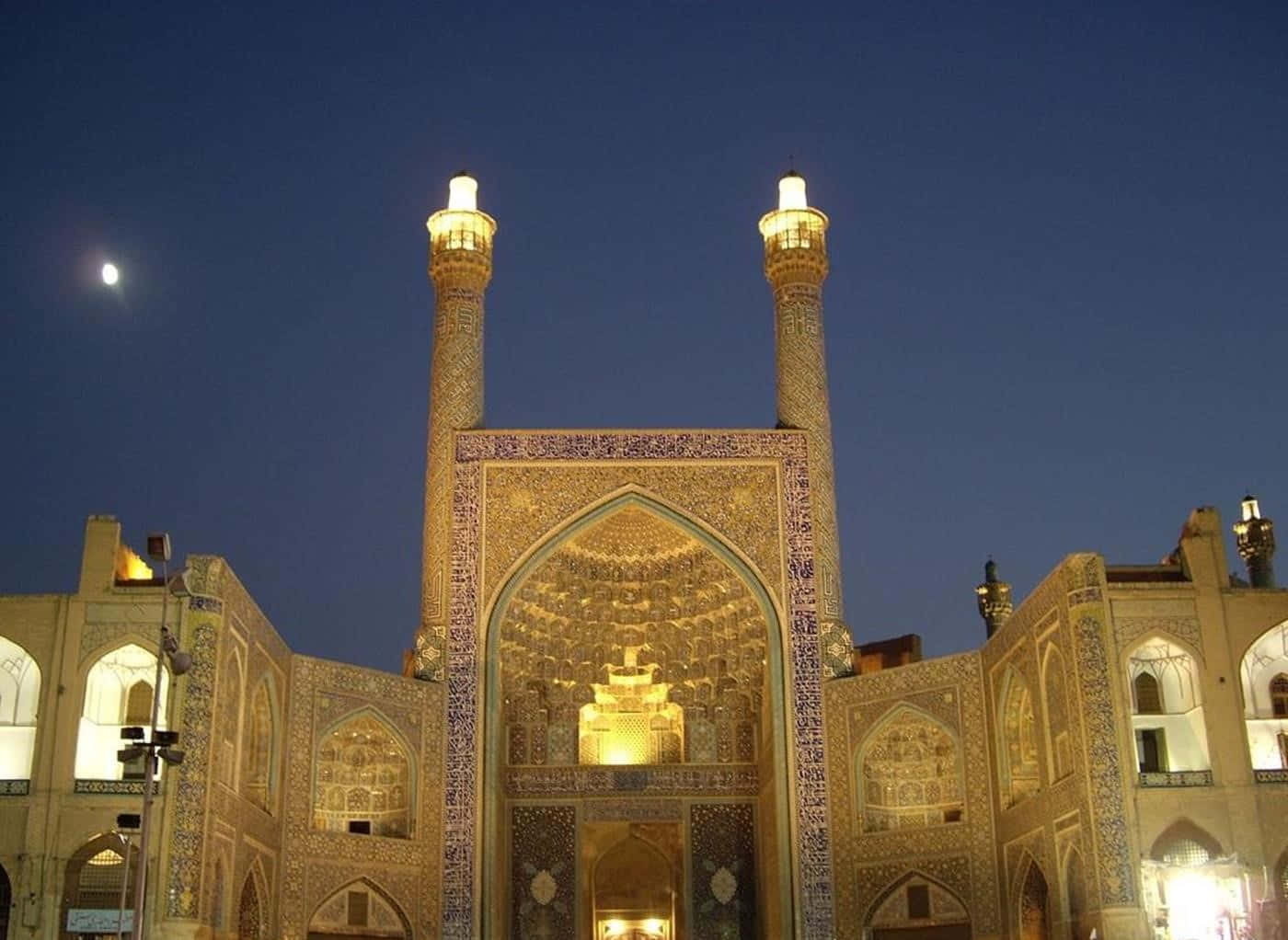 Isfahan Abbasi Store Moske Om Natten Bakgrunner