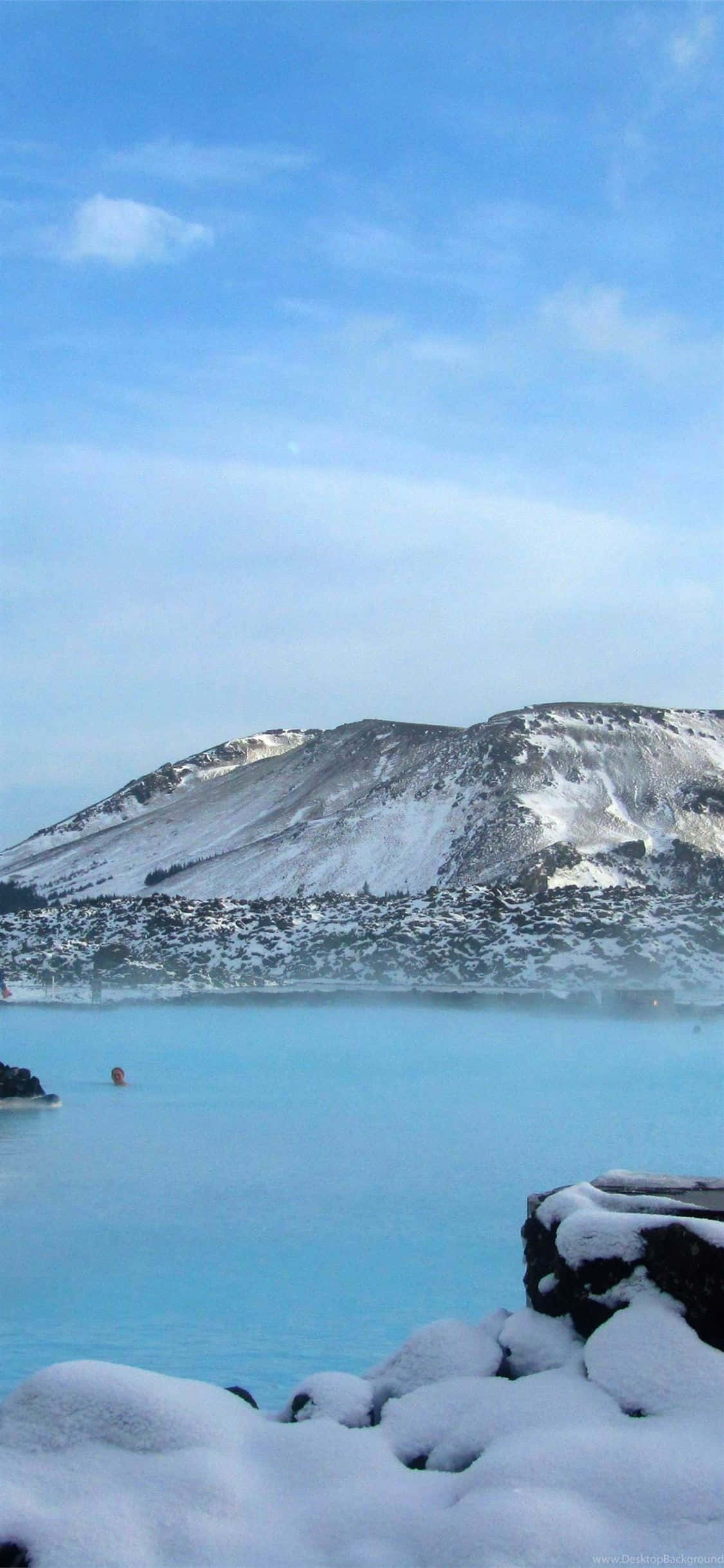 Island Blå Lagune med fjellportrett Bakgrunner