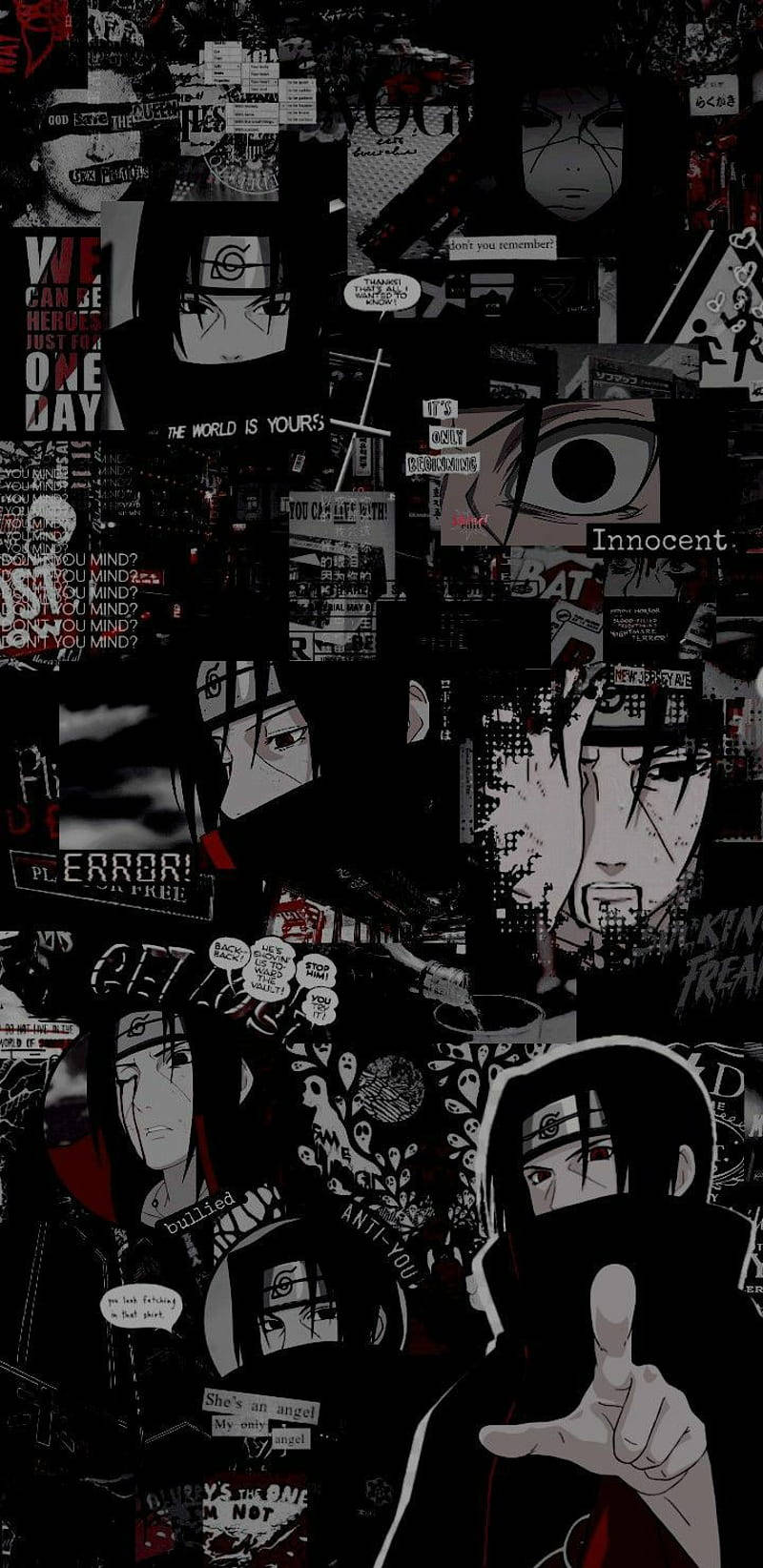 Itachi Collage Estetisk Anime iPhone Bakgrunner