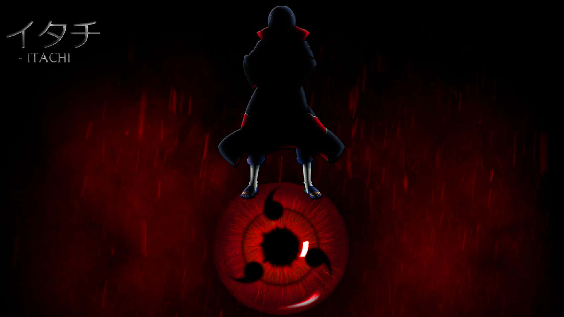 Itachi Mangekyou Sharingan Stående Silhuett Bakgrunner