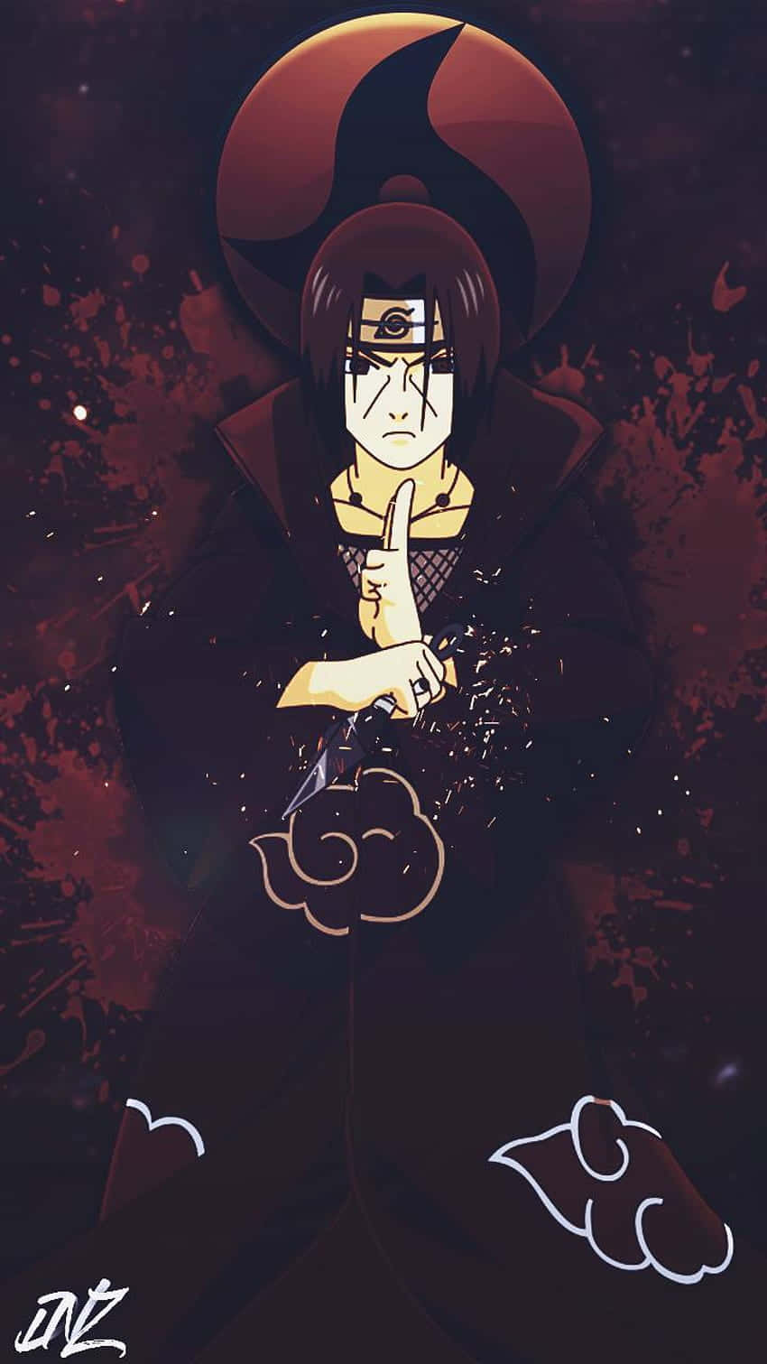 Itachi Mangekyou Sharingan Rød Maling Søl Bakgrunner