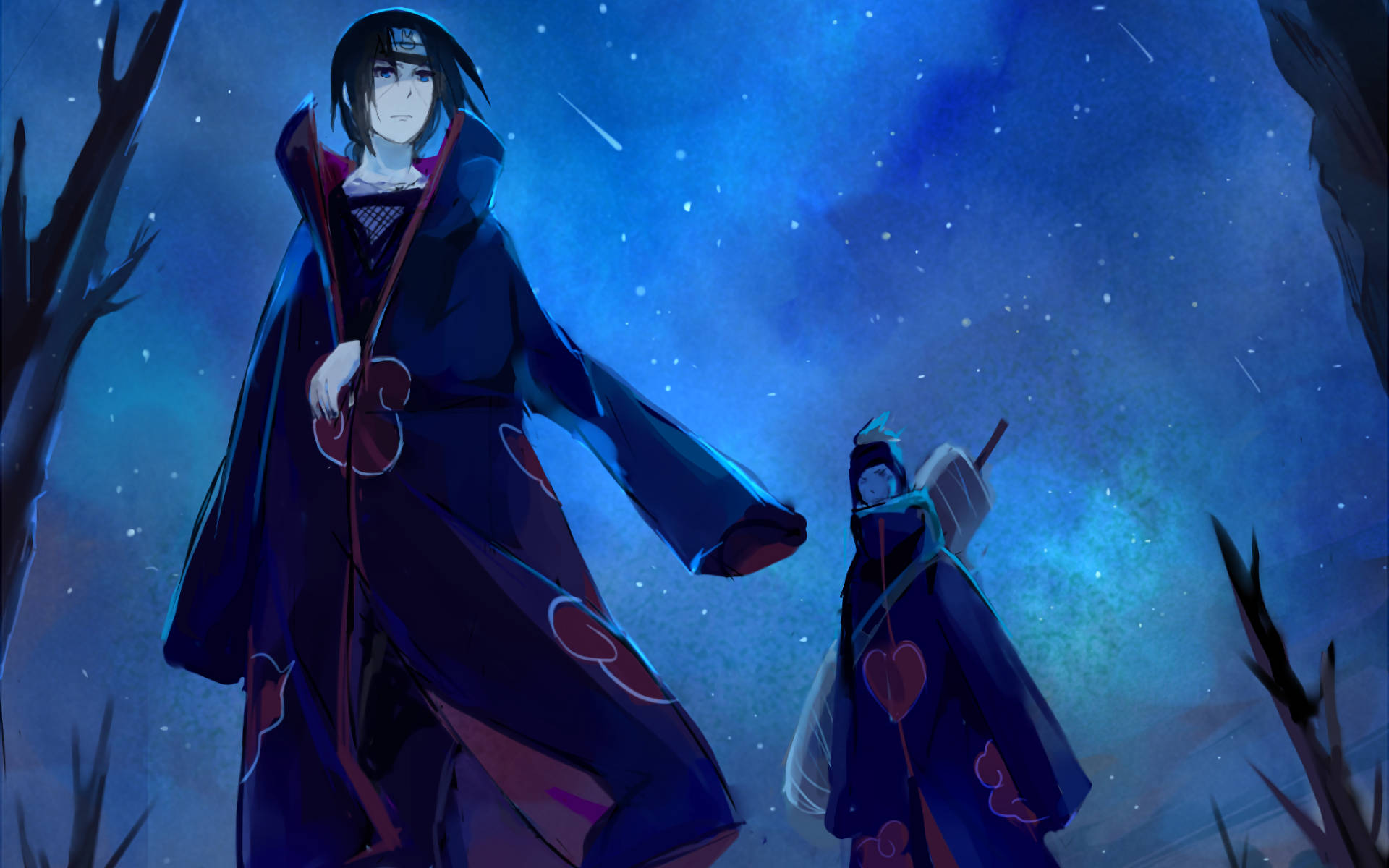 Itachi og Kisame under en glødende himmel Bakgrunner