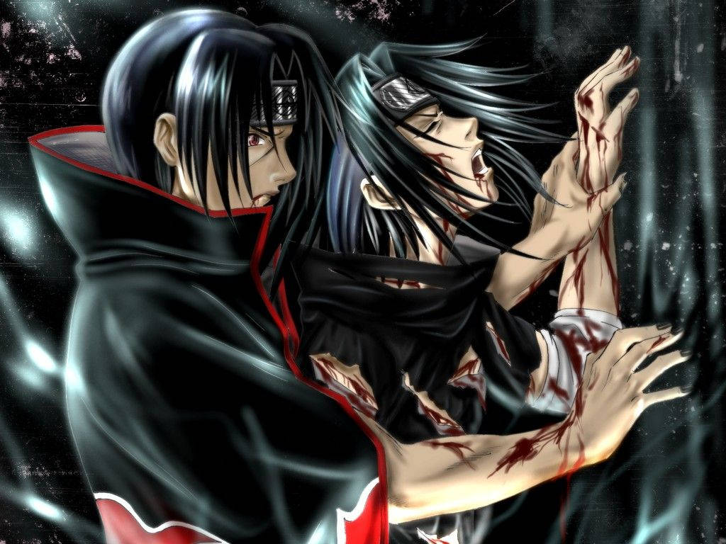 1024x768 Uchiha Itachi: Bakgrunn. narbo svart bakgrunn