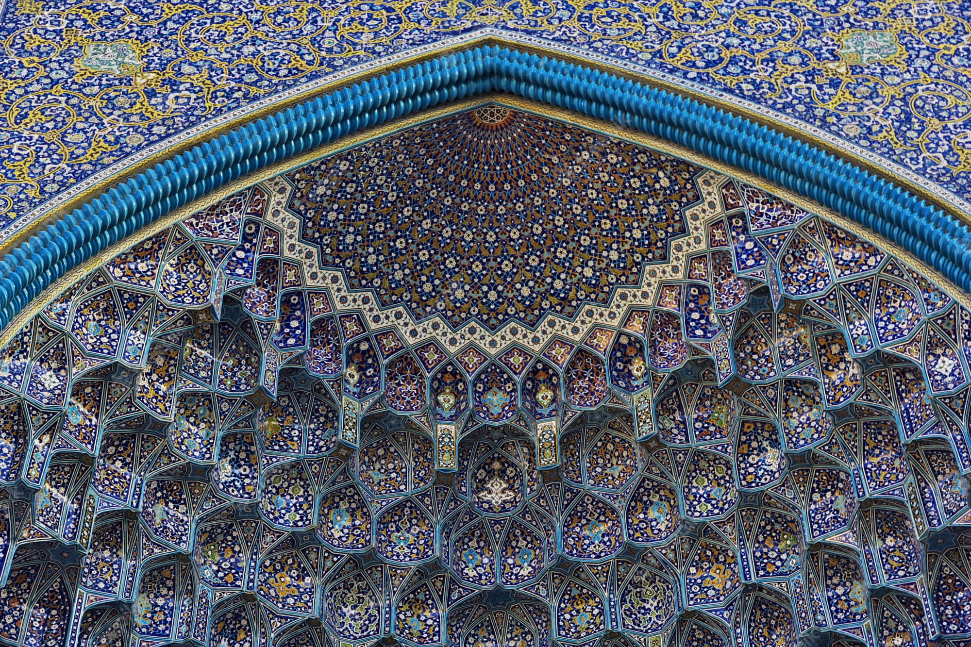 Iwan-inngang Muqarnas fra Isfahan Bakgrunner