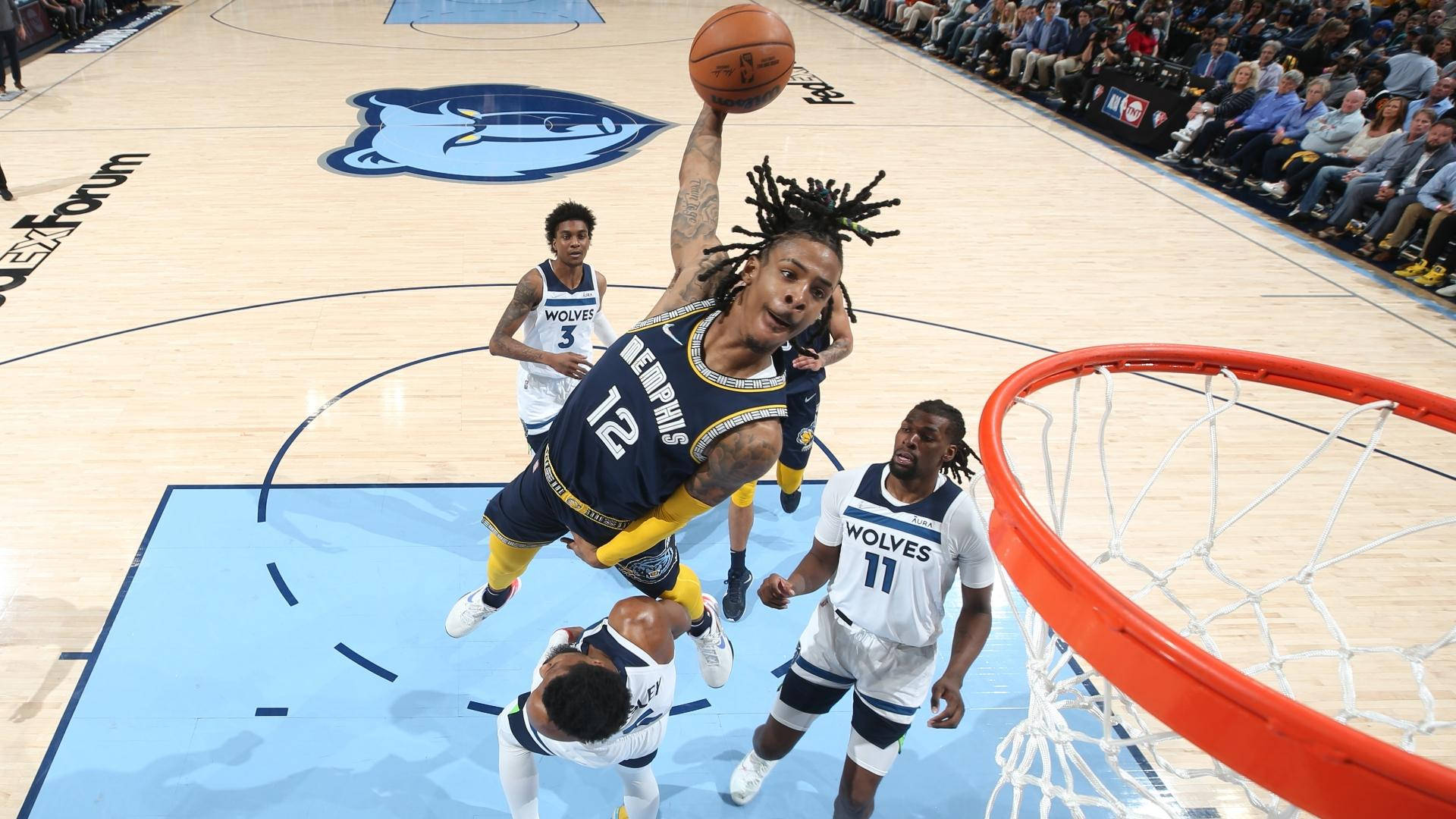 Ja Morant dunk mot Wolves Bakgrunner