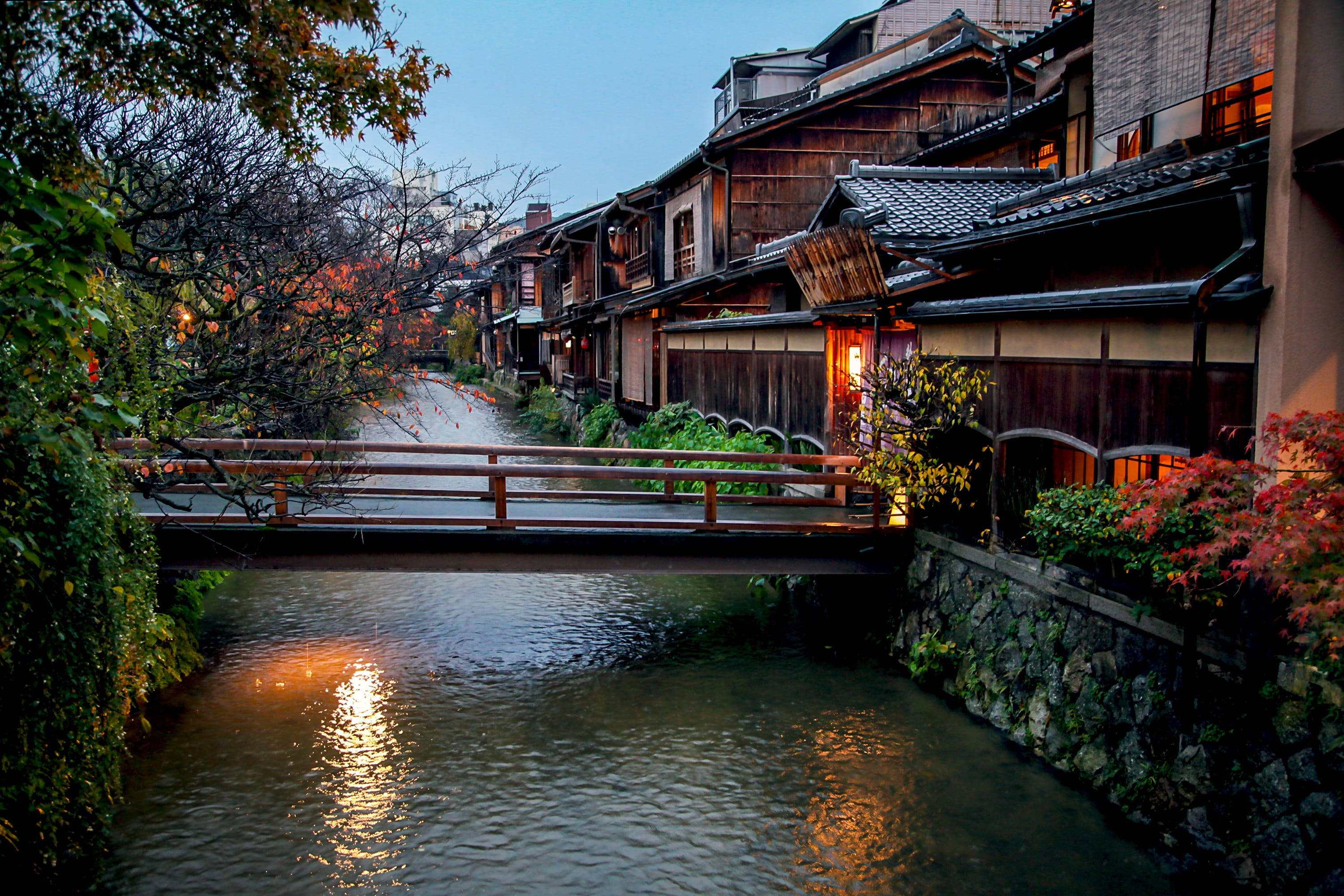 Japan 4K Høstbro Bakgrunner