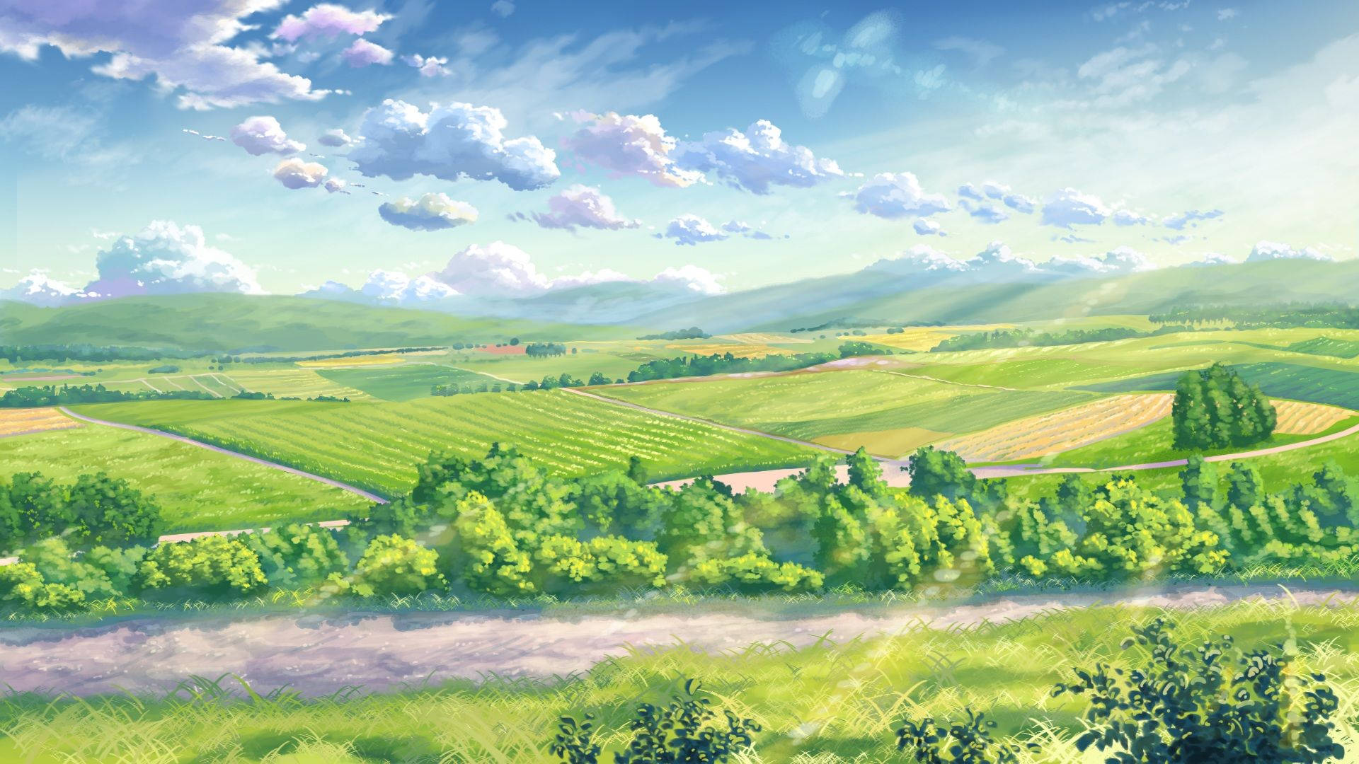 Japan gård anime landskap Bakgrunner