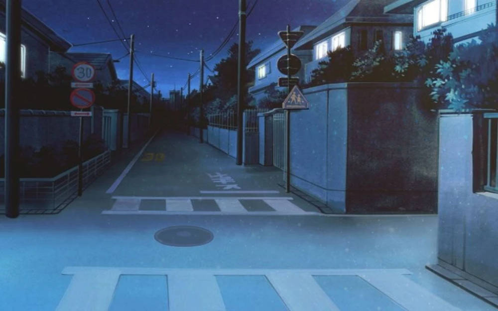 Japansk anime mørk gate om natten Bakgrunner
