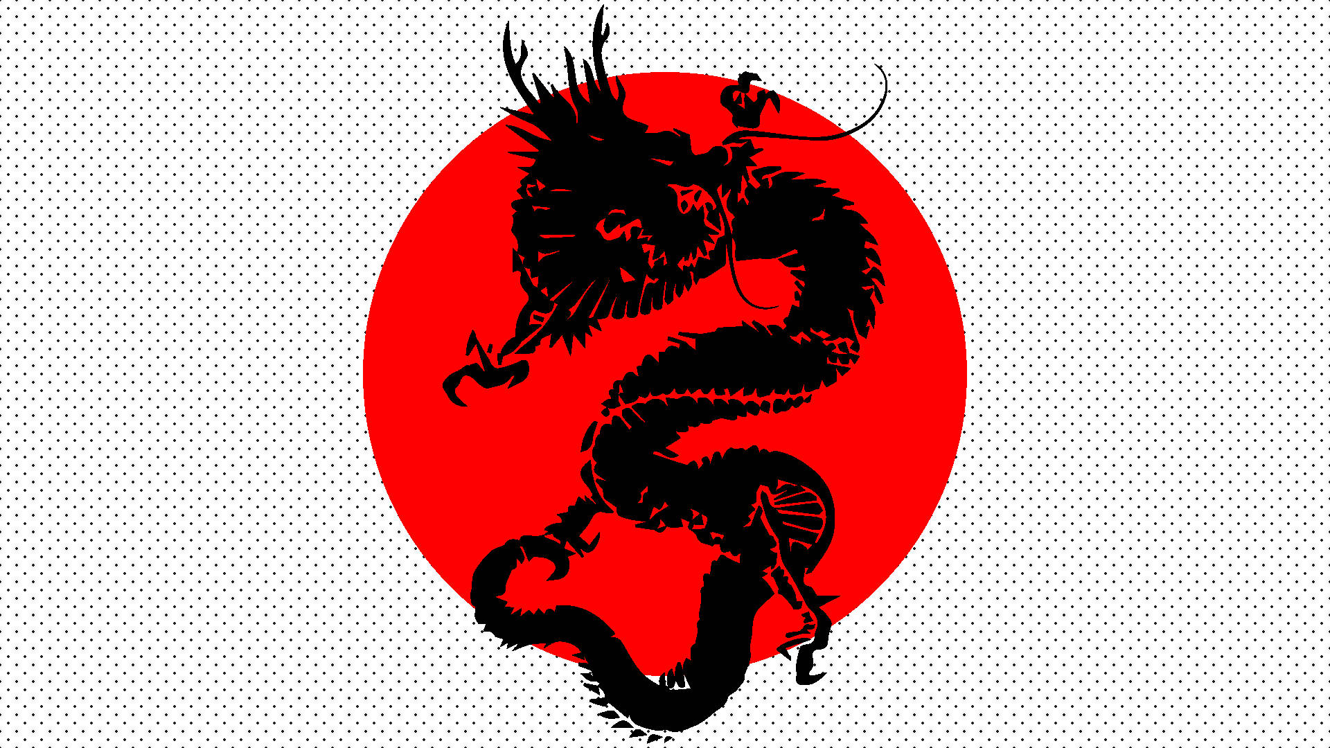 Japansk drage PC minimalistisk svart japansk flagg Bakgrunner