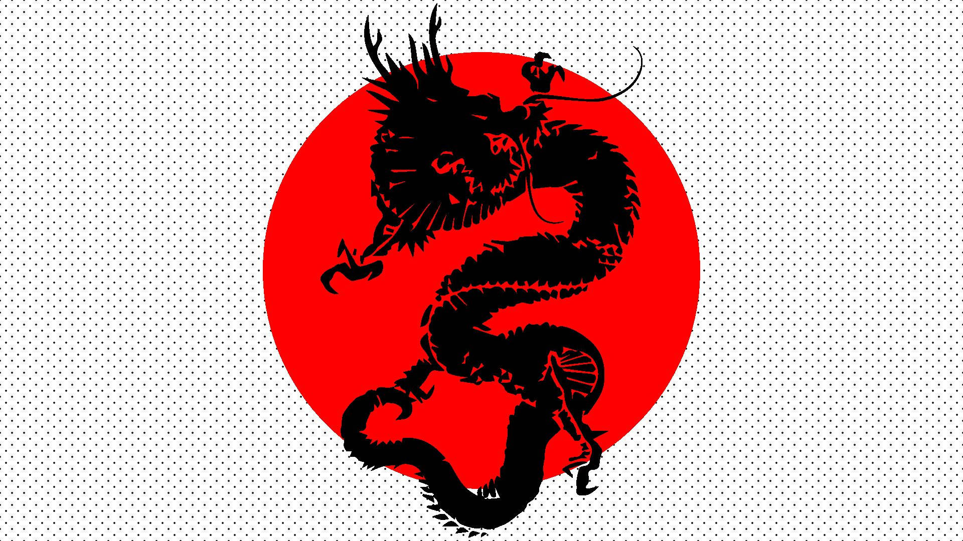 Japansk dragekunst på japansk flagg Bakgrunner