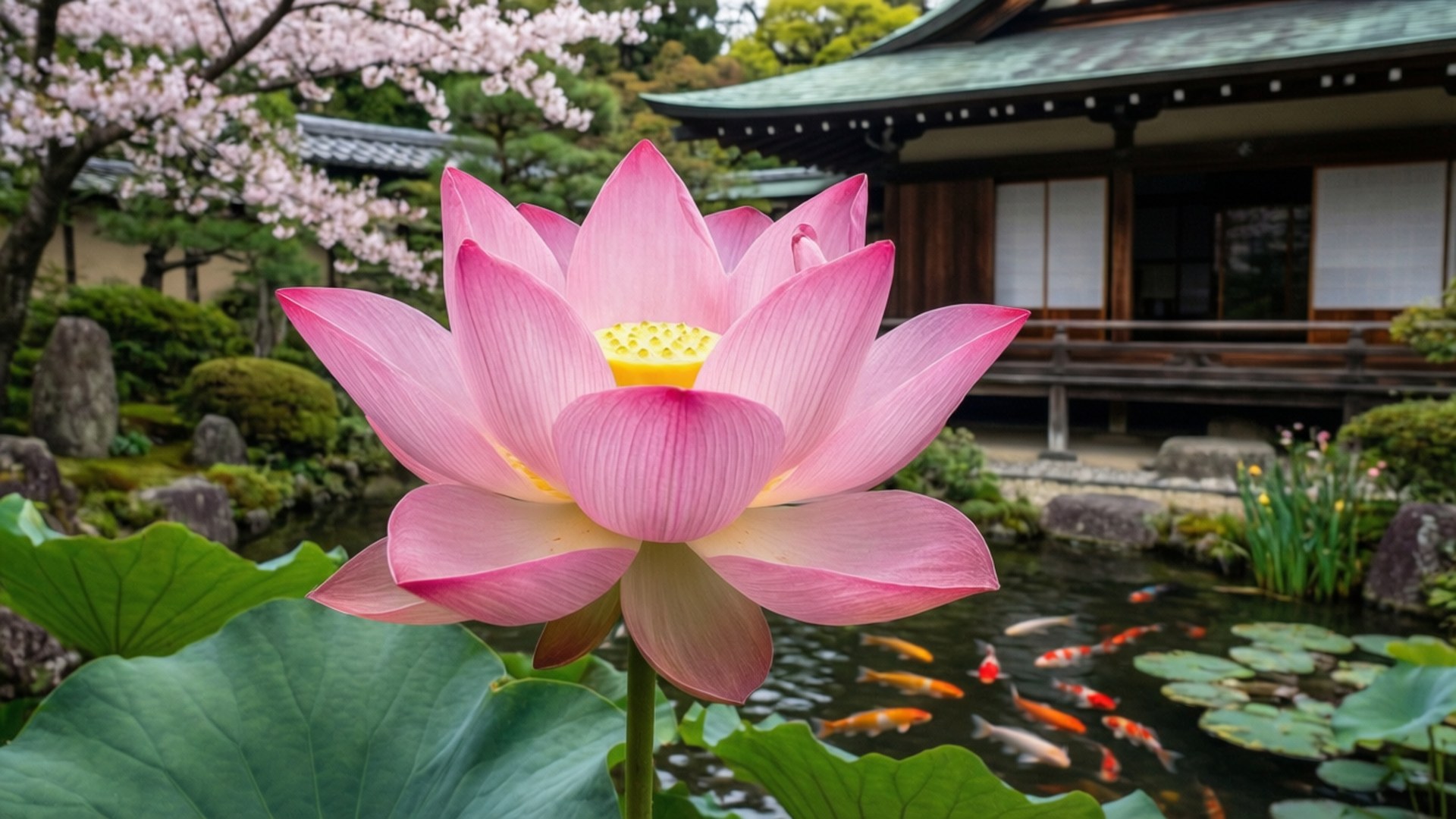 Japansk hage lotus Bakgrunner