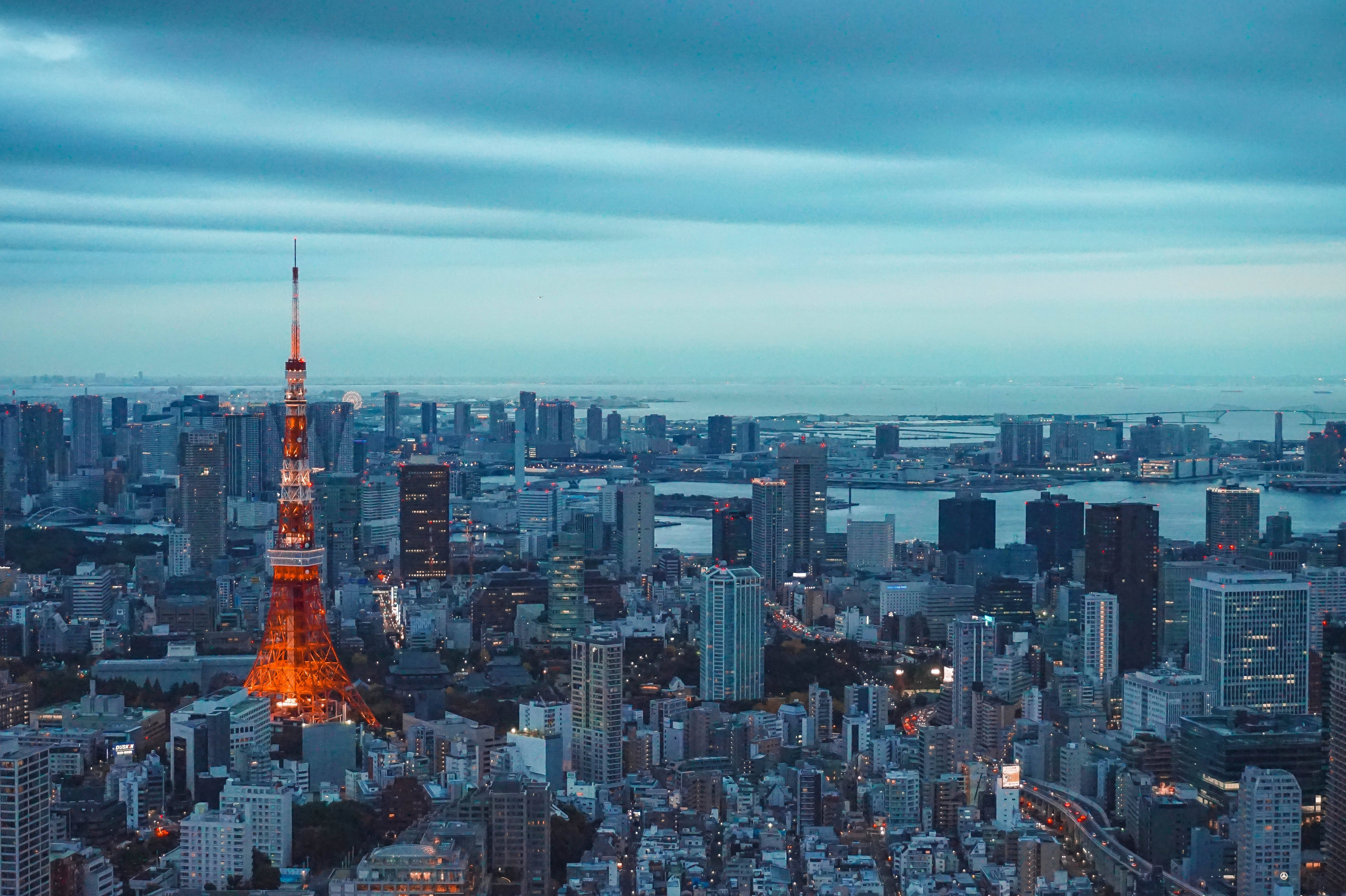 Japansk HD Tokyo Tower luftfoto Bakgrunner
