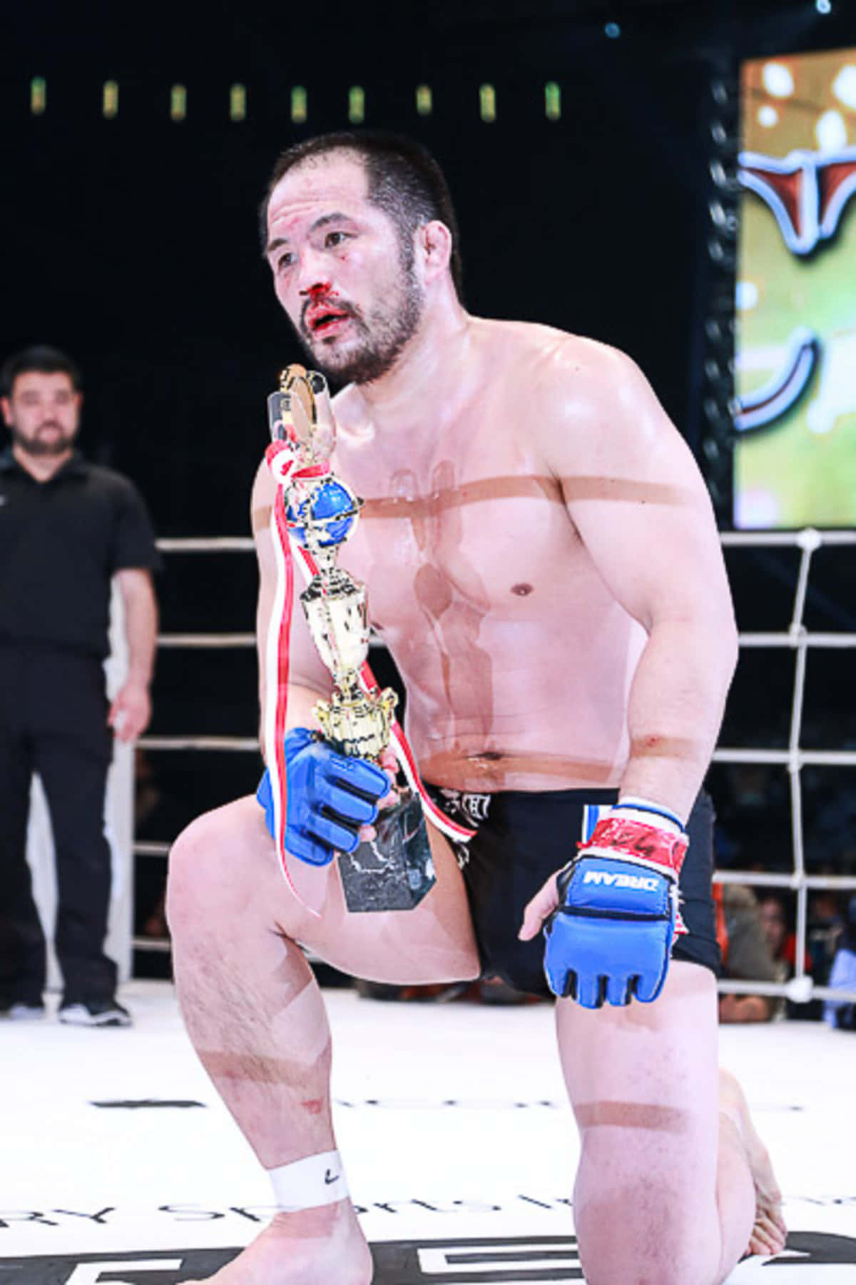 Japansk MMA-utøver Hayato Sakurai Blodig Ansikt Bakgrunner