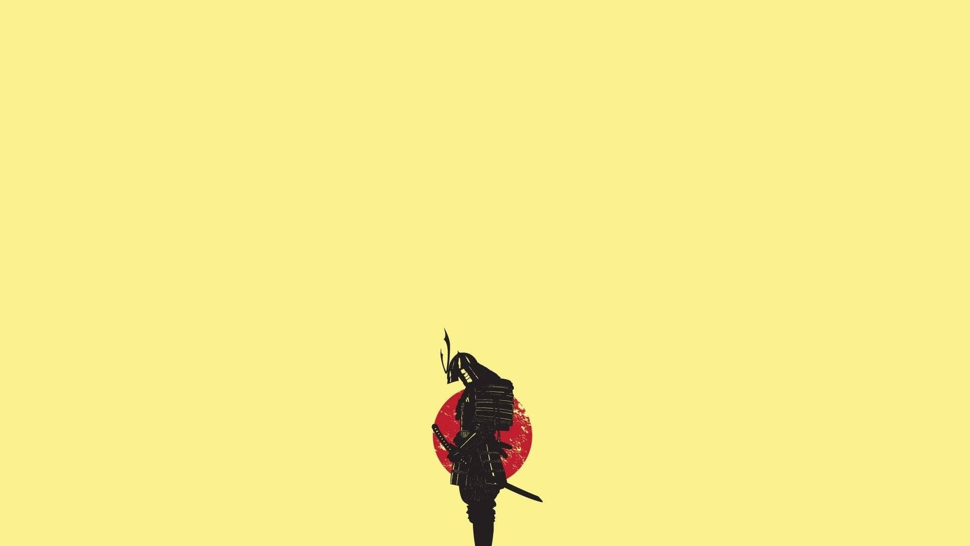 Japansk Samurai Pastellgul Bakgrunner