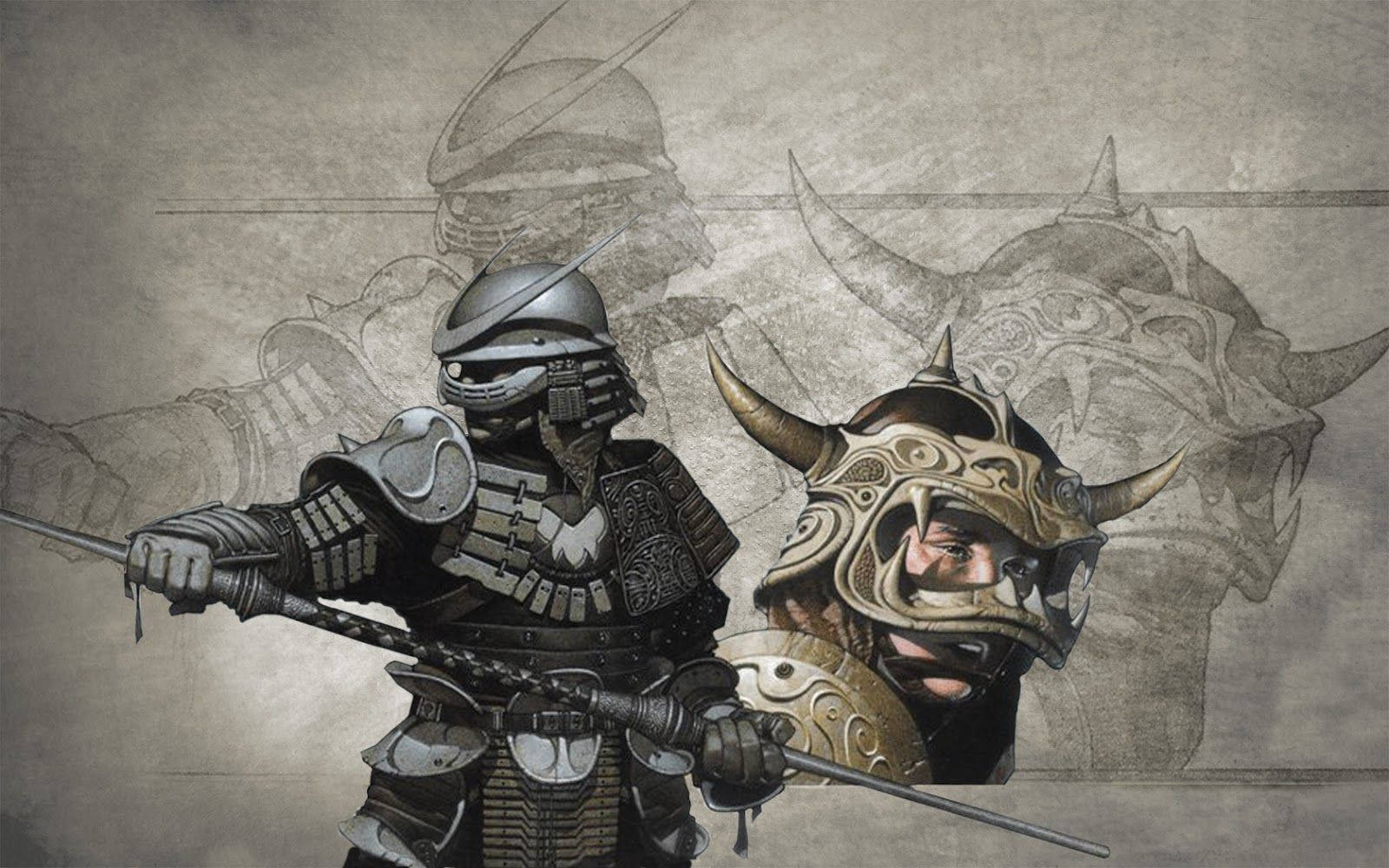 Japansk samurai i rustning Bakgrunner