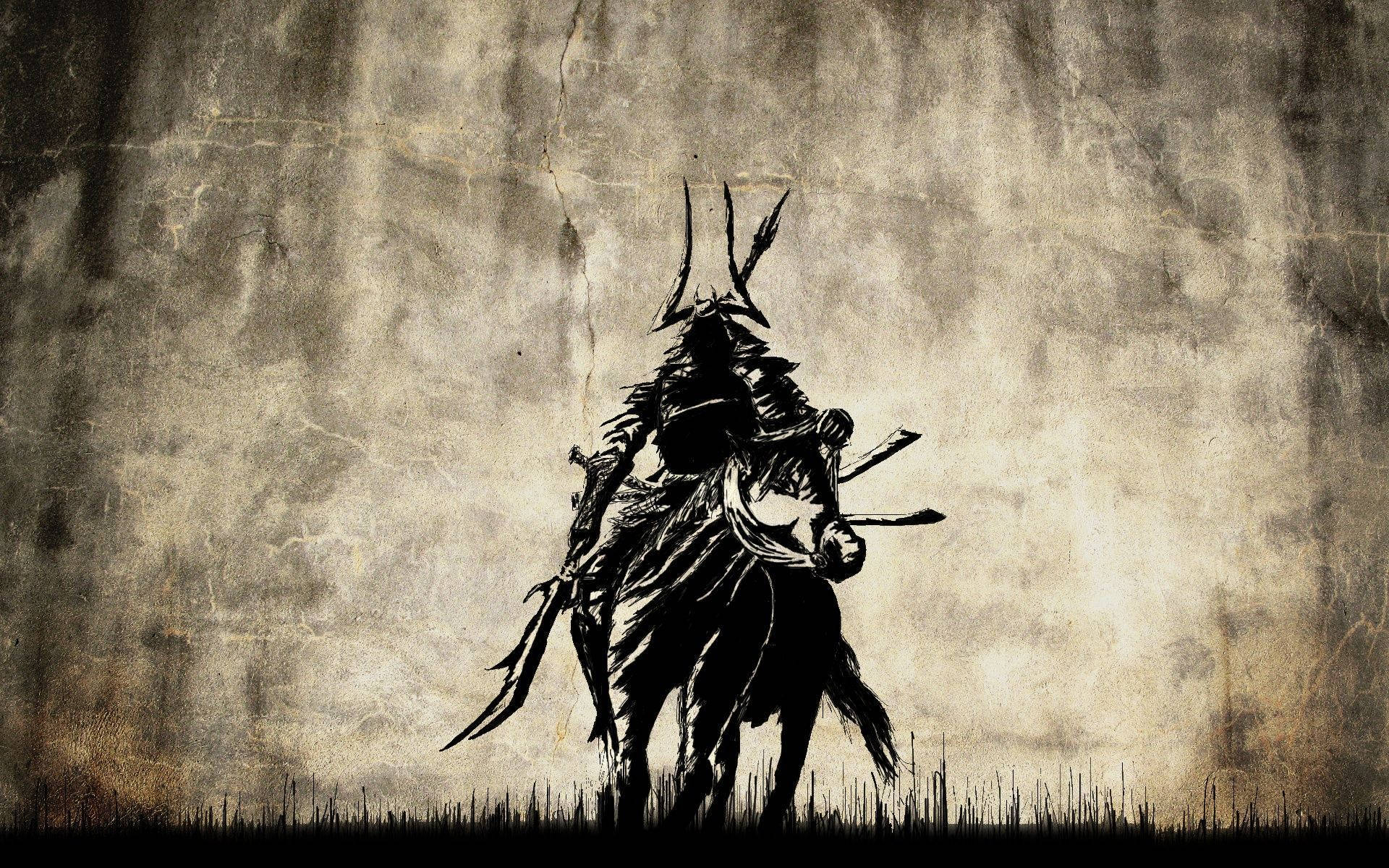 Japansk samurai til hest Bakgrunner