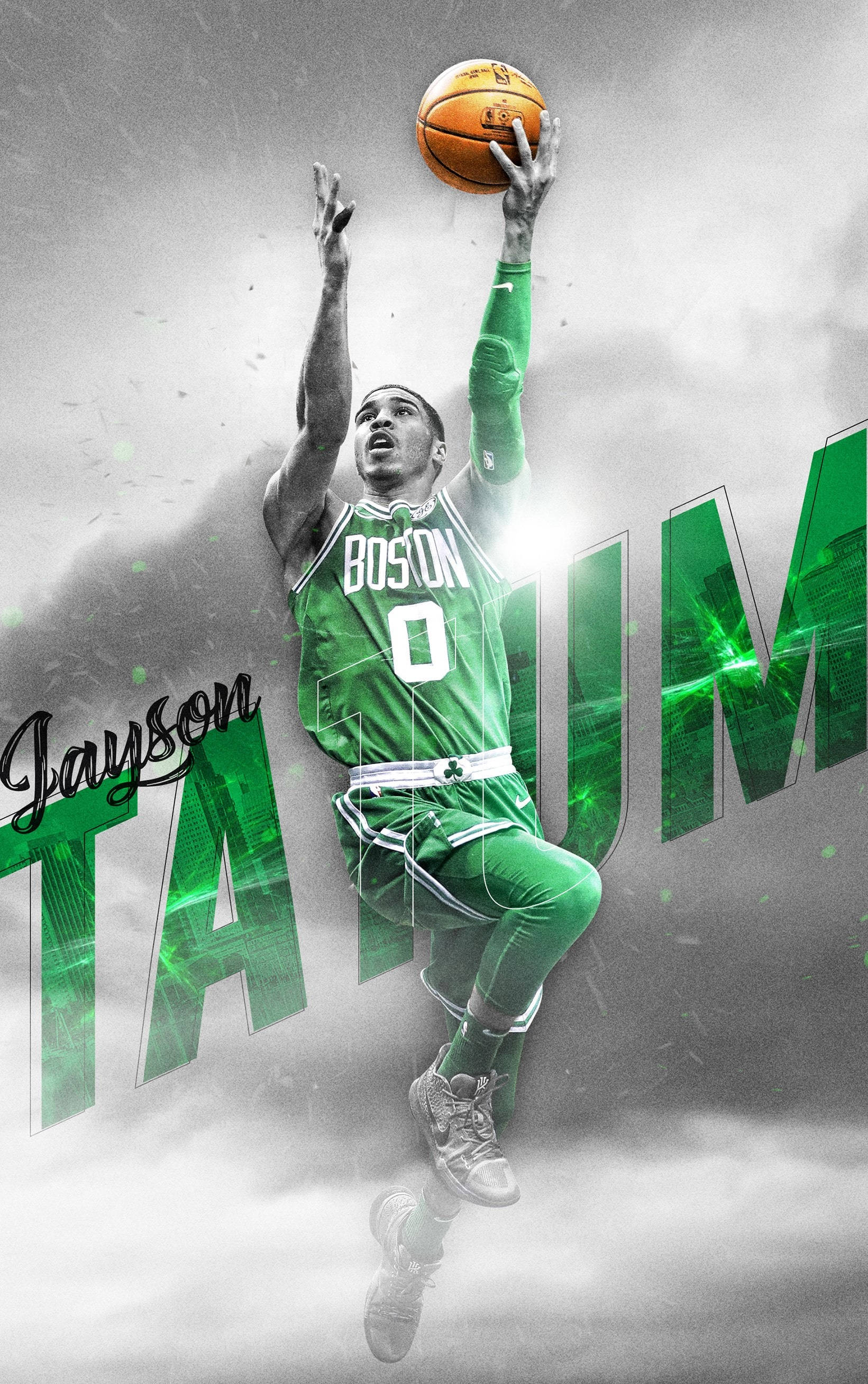 Jayson Tatum Stilistisk Boston-drakt Bakgrunner