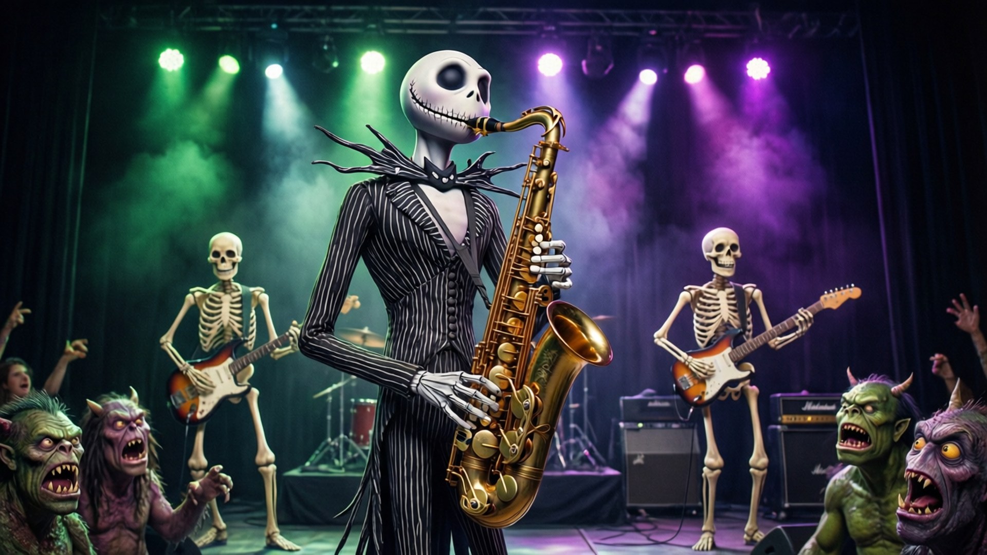 Jazz i Halloween-byen Bakgrunner