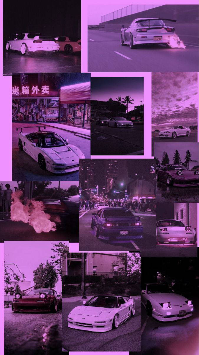 JDM-estetisk fotokollasje Bakgrunner