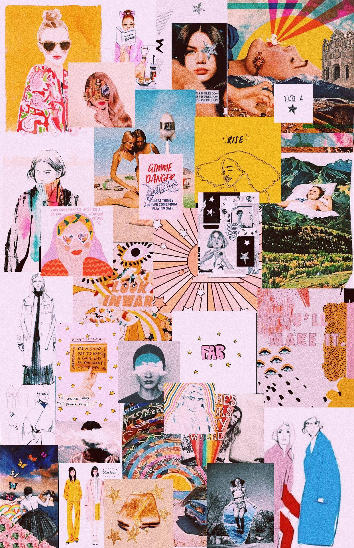 Jentete estetisk collage Bakgrunner