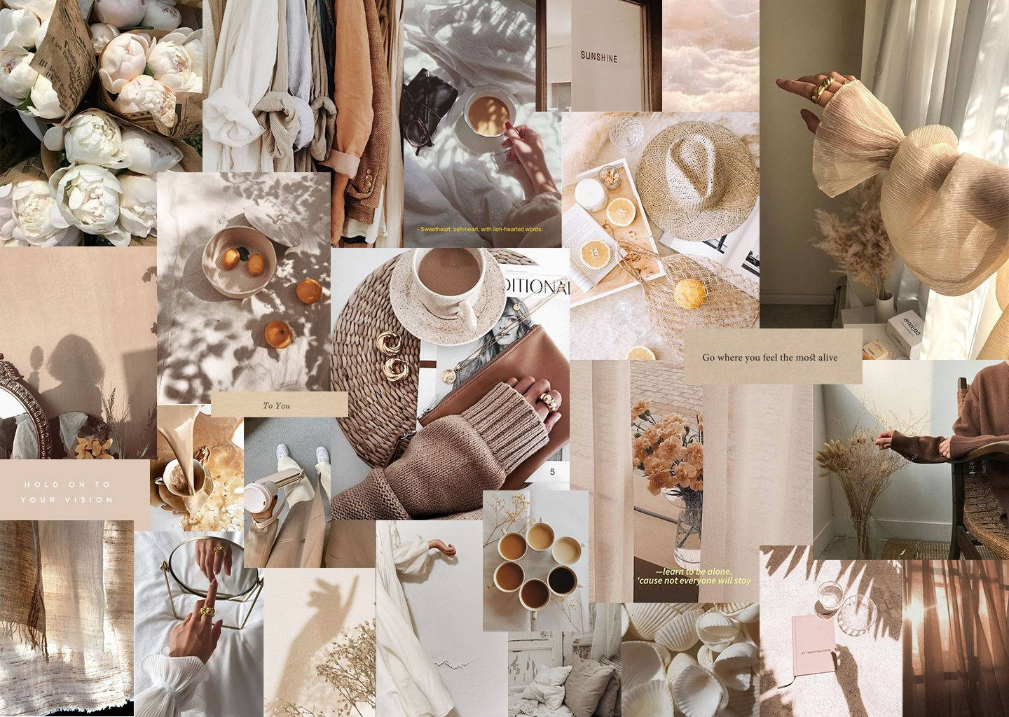 Jentetur beige estetisk laptop Bakgrunner