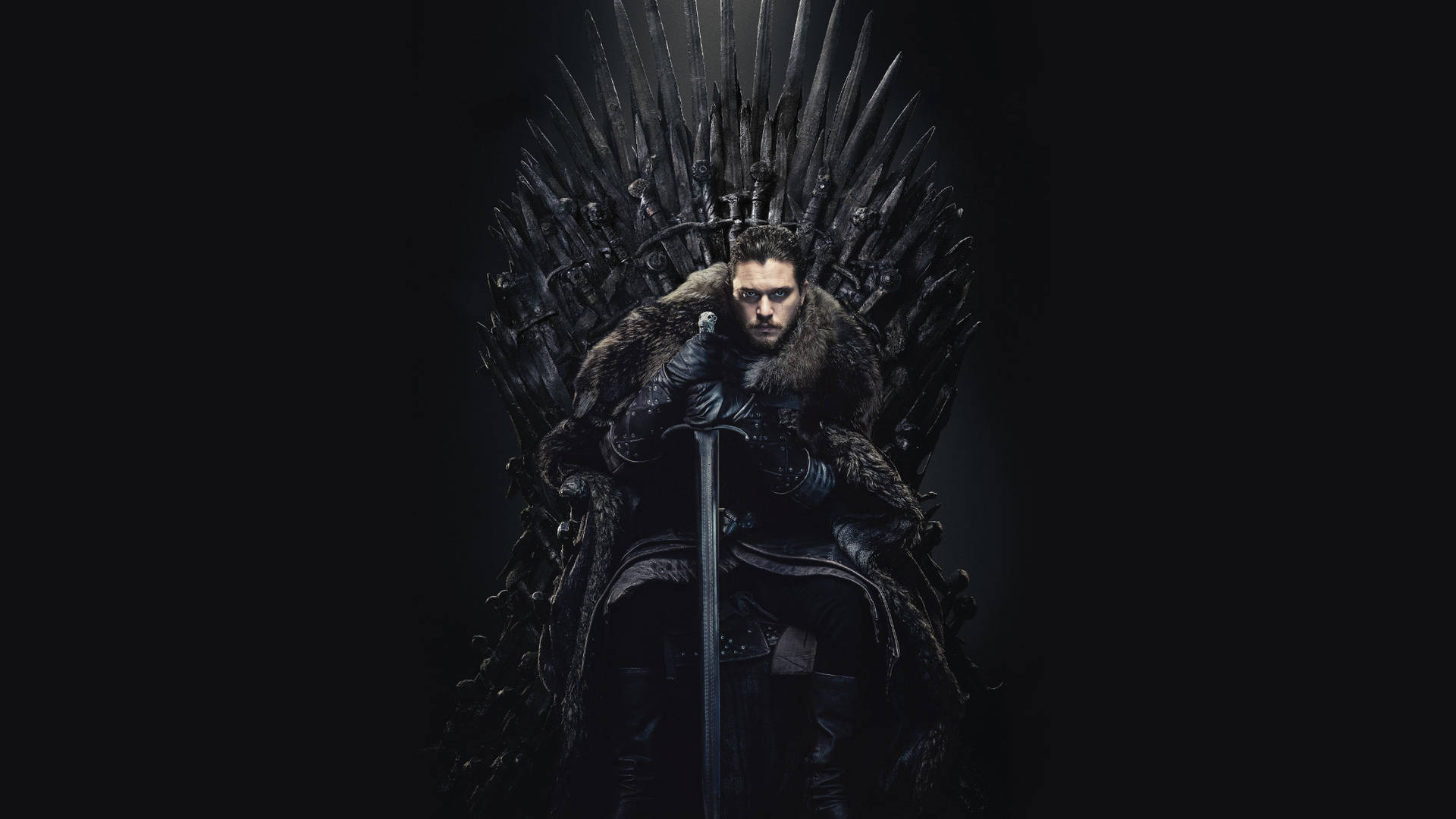Jon Snow som sitter på jerntronen Game of Thrones