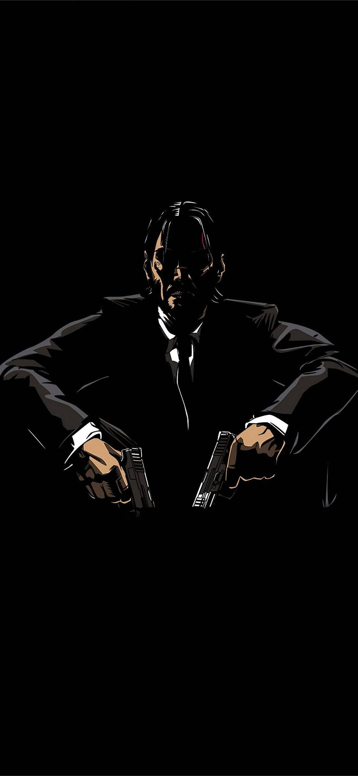 John Wick Vektorkunst iPhone 12 Bakgrunner