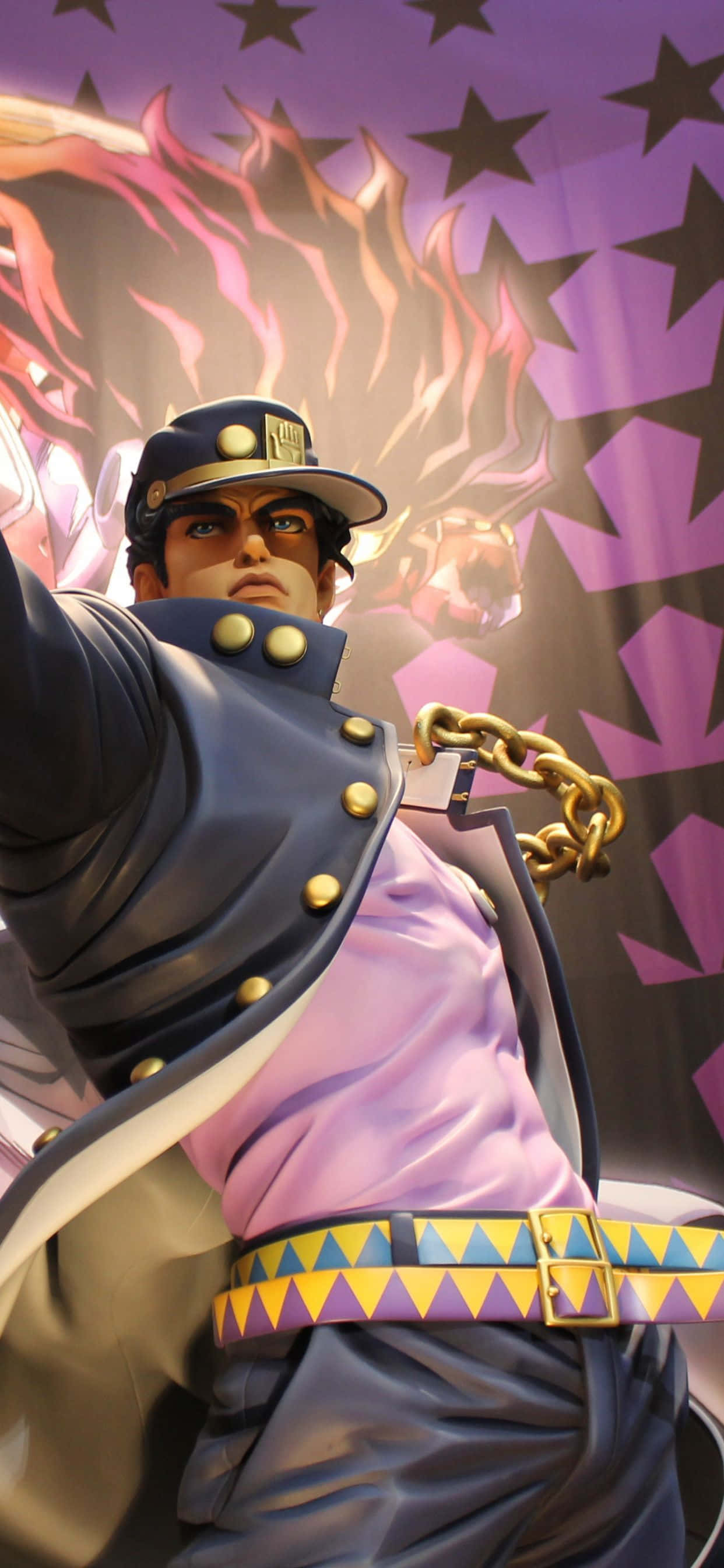 JoJos bisarre eventyr iPhone Jotaro-statue Bakgrunner