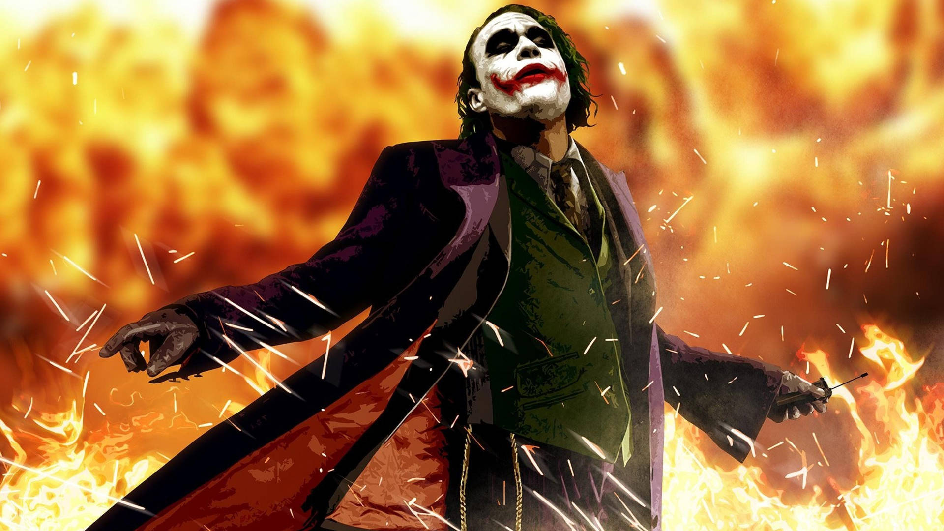 Joker i flammer bakgrunnsbilde