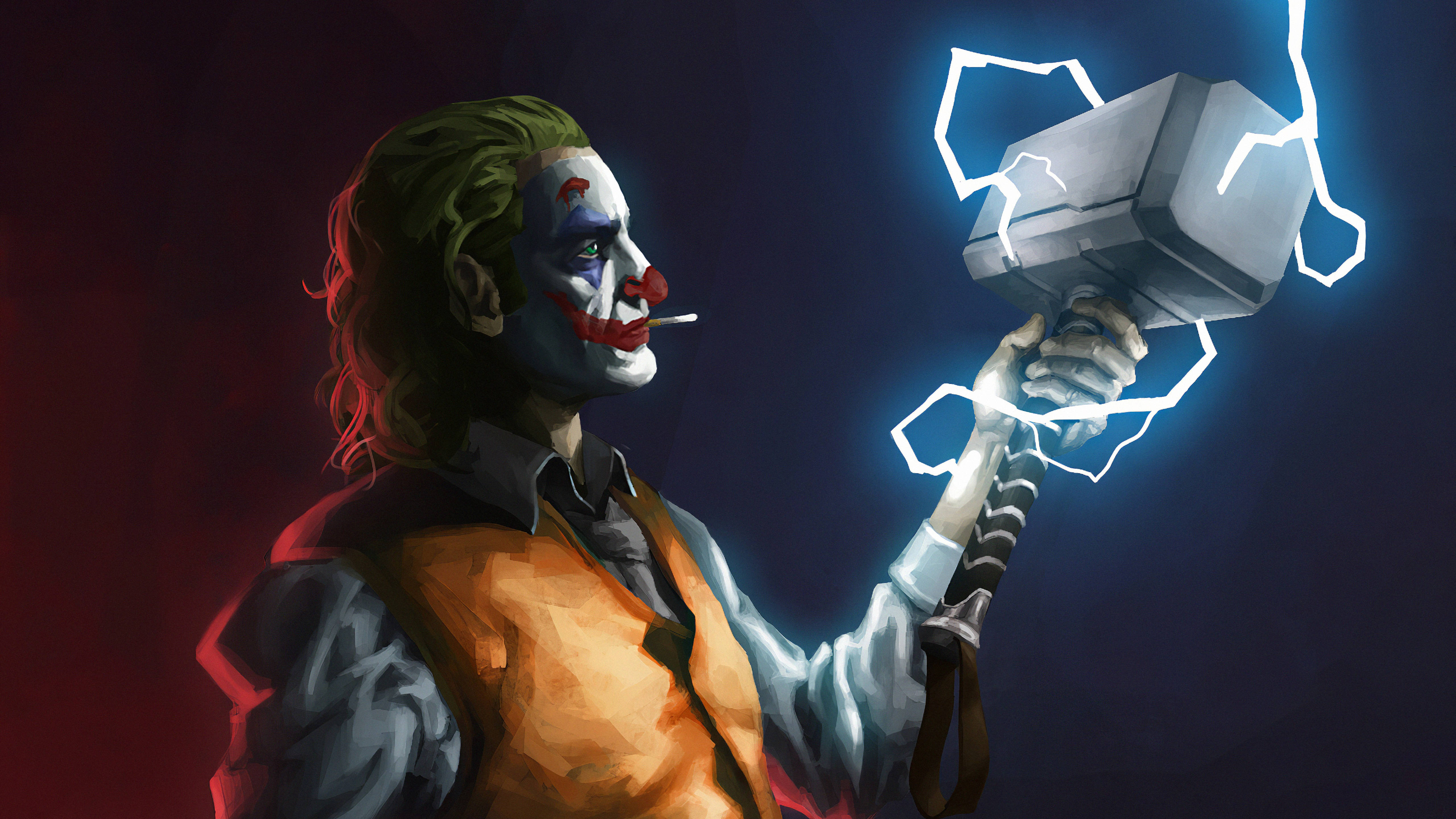 Joker Thor Hammer Kunst Bakgrunner