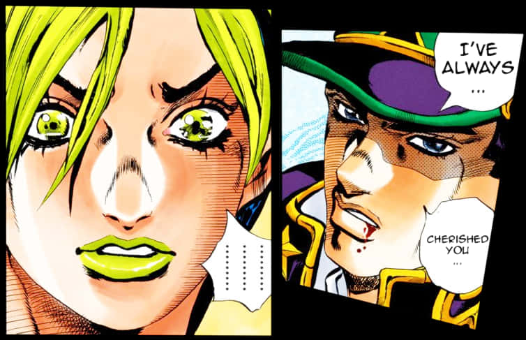 Jotaro og mystisk figur i emosjonell samtale Bakgrunner
