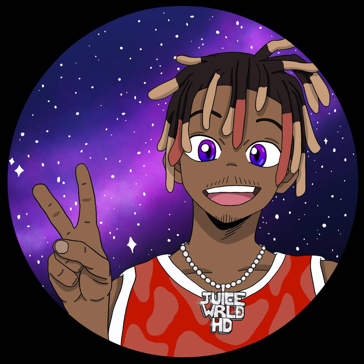 Juice Wrld Anime Galaxy Bakgrunn Bakgrunner