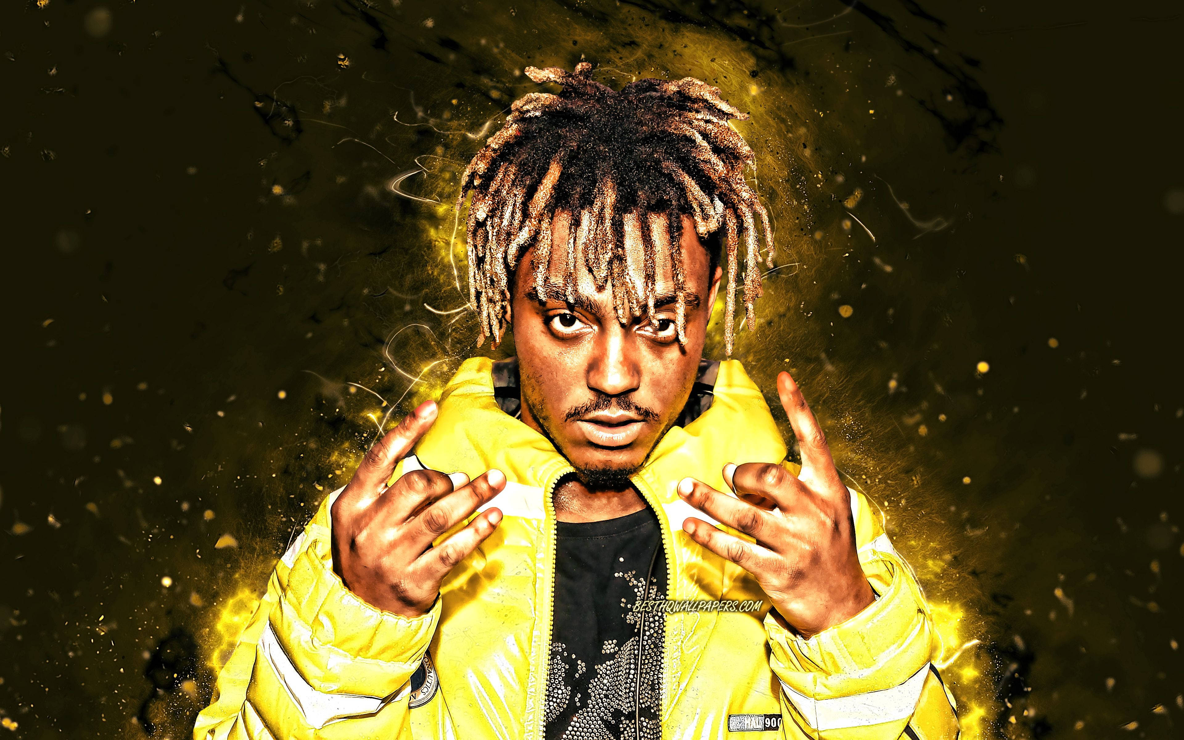Juice Wrld Gul Fan Redigering 4K Bakgrunner