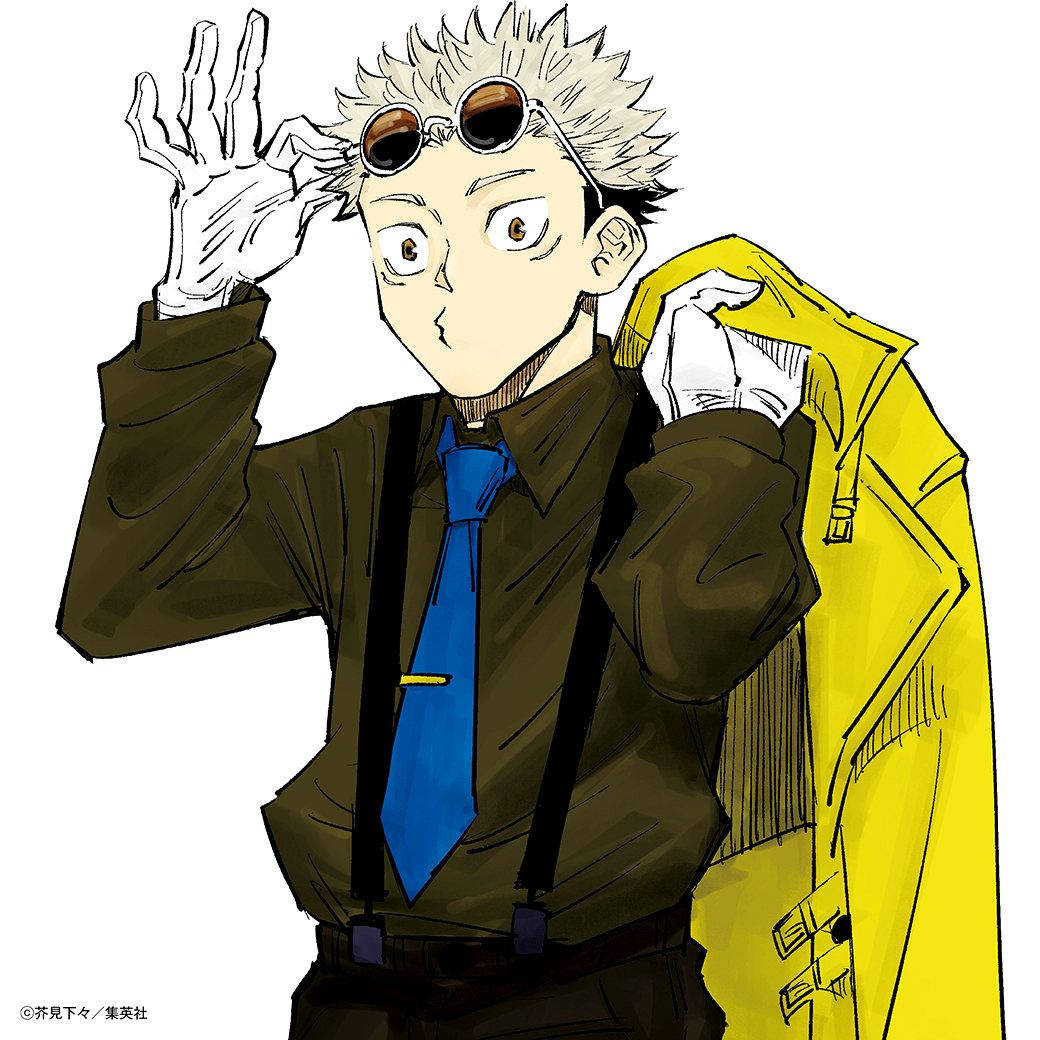 Jujutsu Kaisen Yuji Itadori med gul jakke bakgrunnsbilde