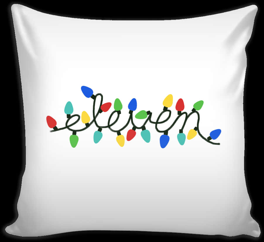 Juledesign med lys som sier Believe på pute Bakgrunner