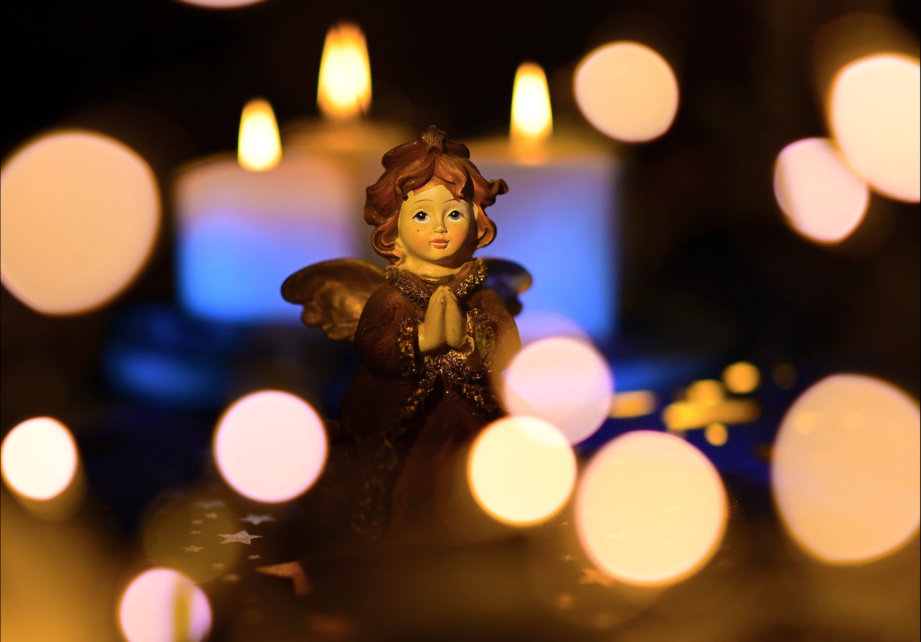 Juleengel med bokeh-design Bakgrunner