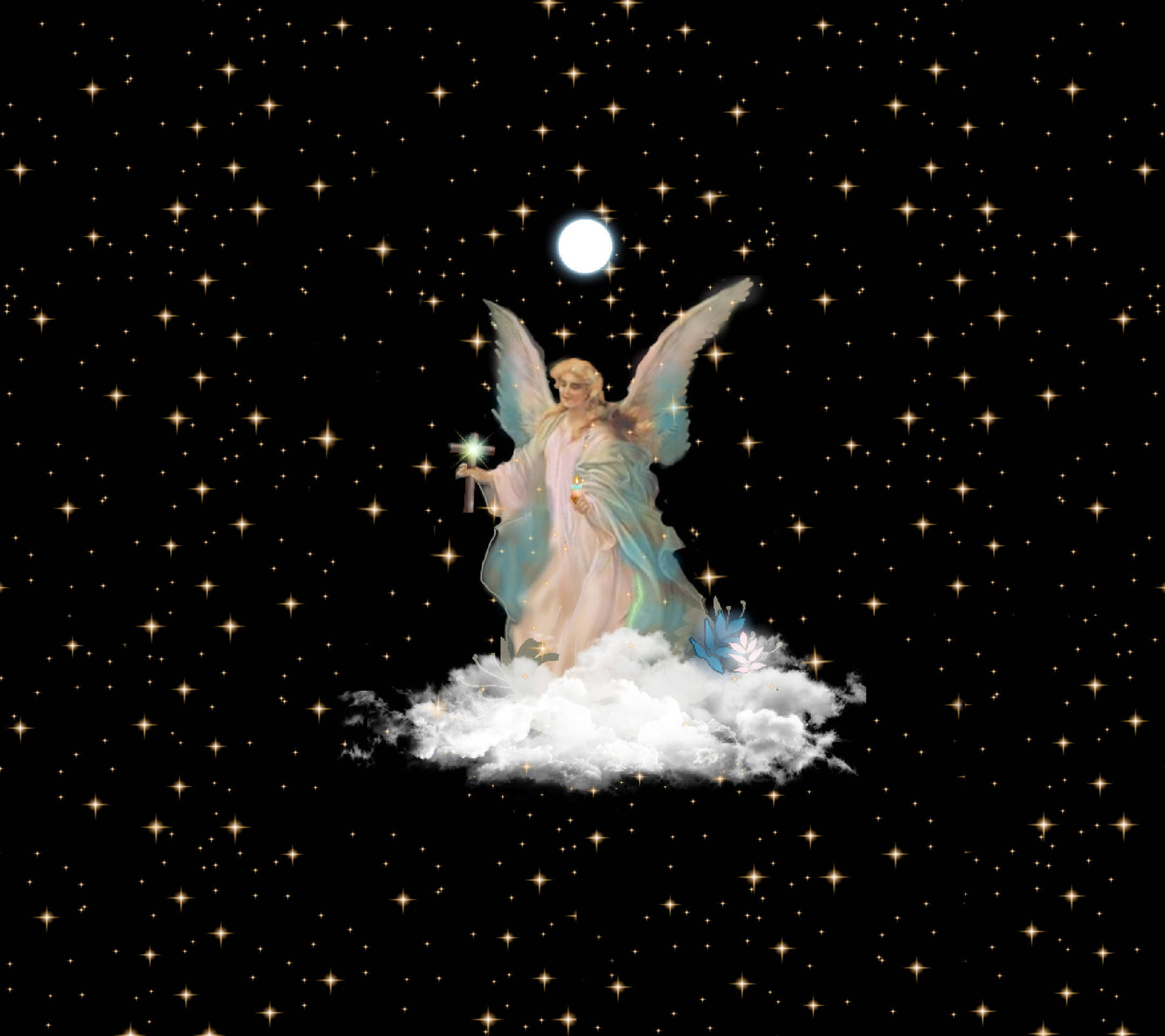 Juleengel Stjernehimmel Kunst Bakgrunner