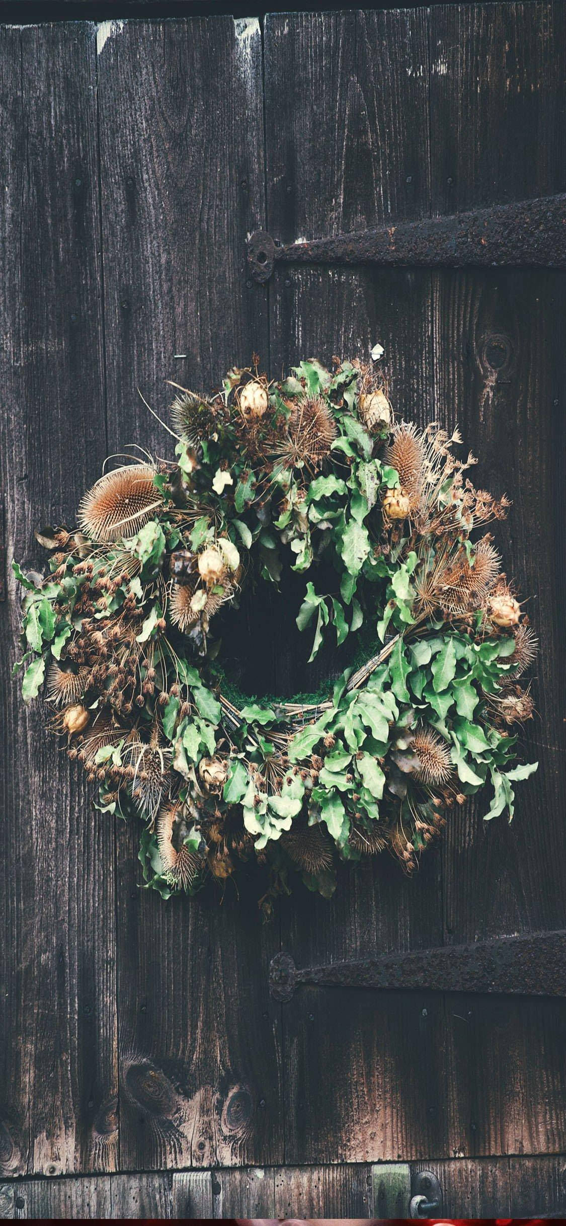 Rustikk julekrans Bakgrunner