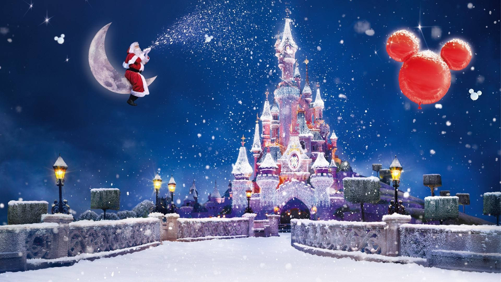 Julenissen og Disney-slottet Bakgrunner