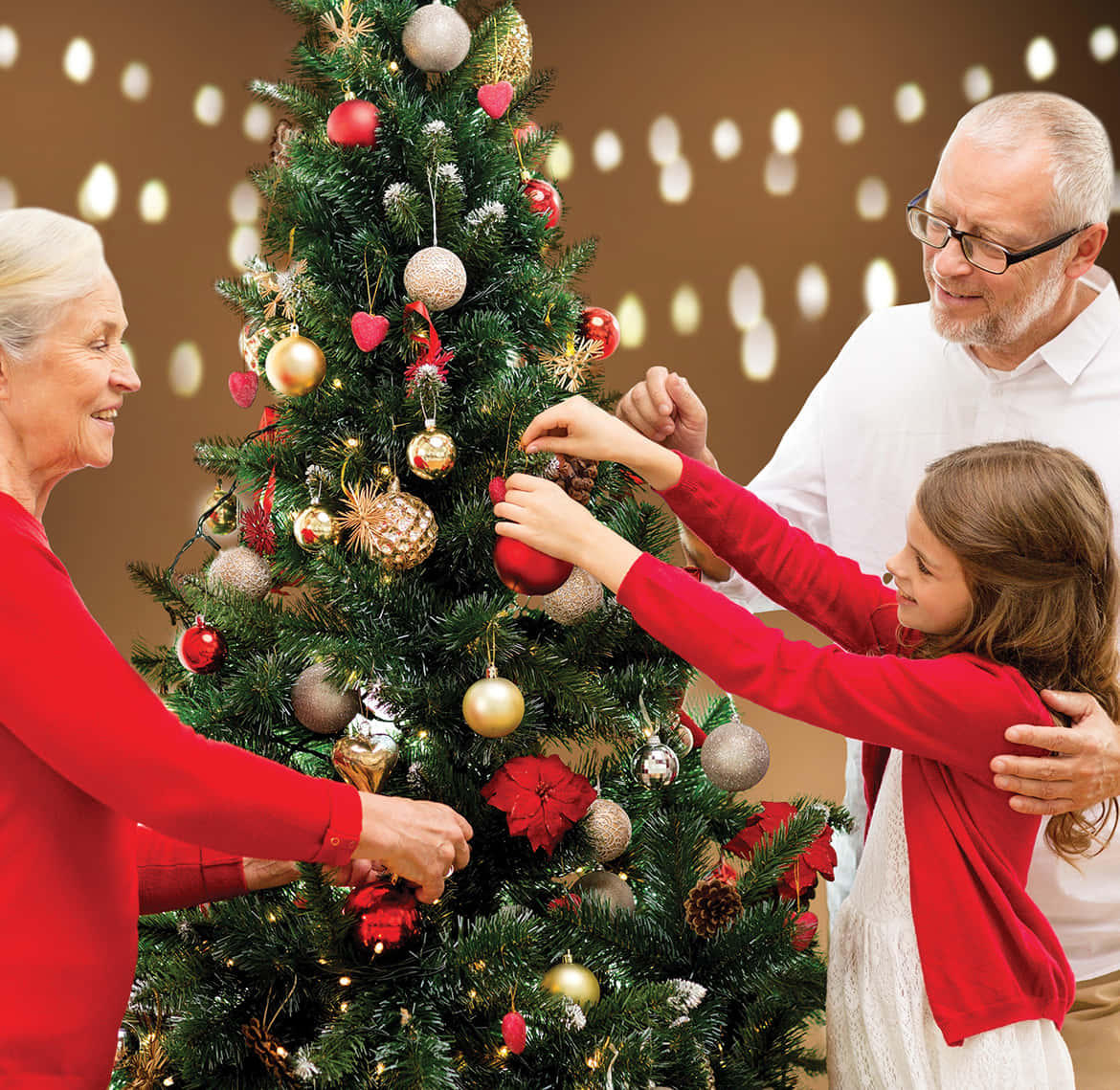 Juletre og familiebilde Bakgrunner