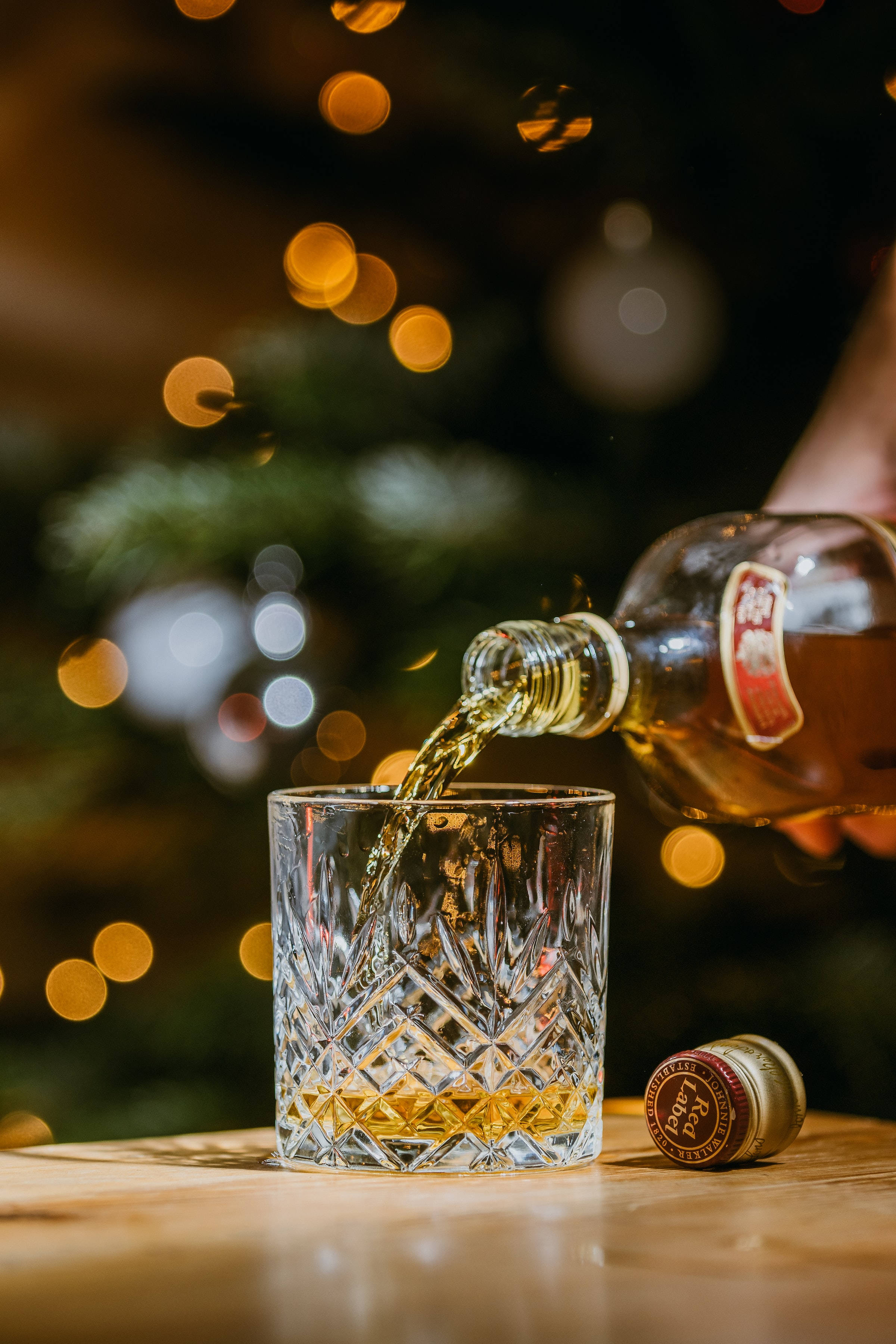 Julewhiskey helles i glass Bakgrunner