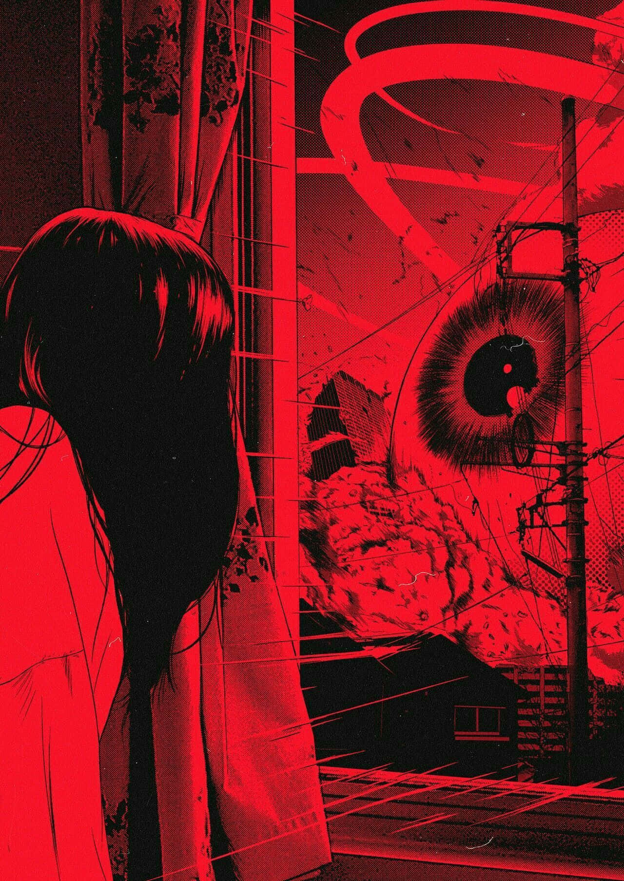 Junji Ito Rød Anime Estetikk Bakgrunner