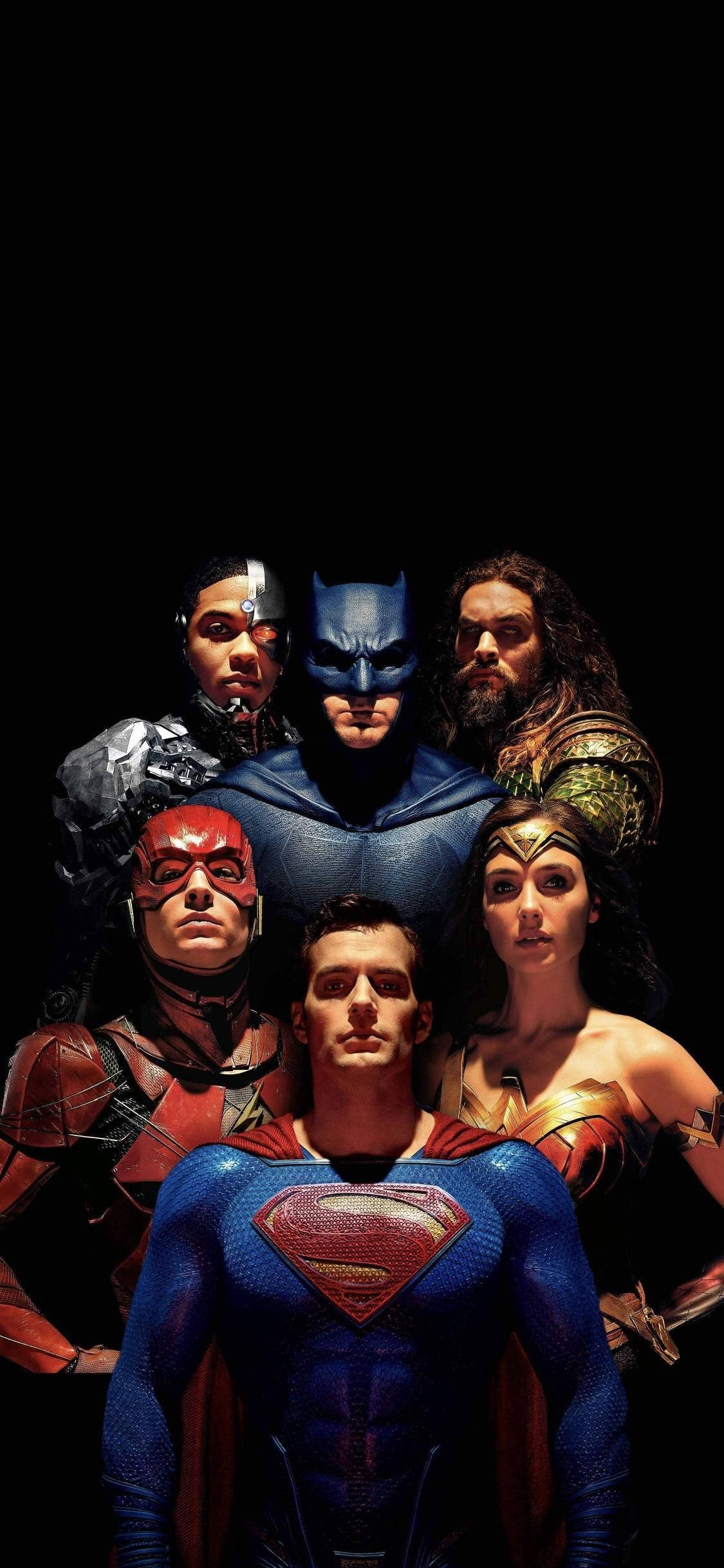 Justice League Filmkarakterer Telefon Bakgrunner