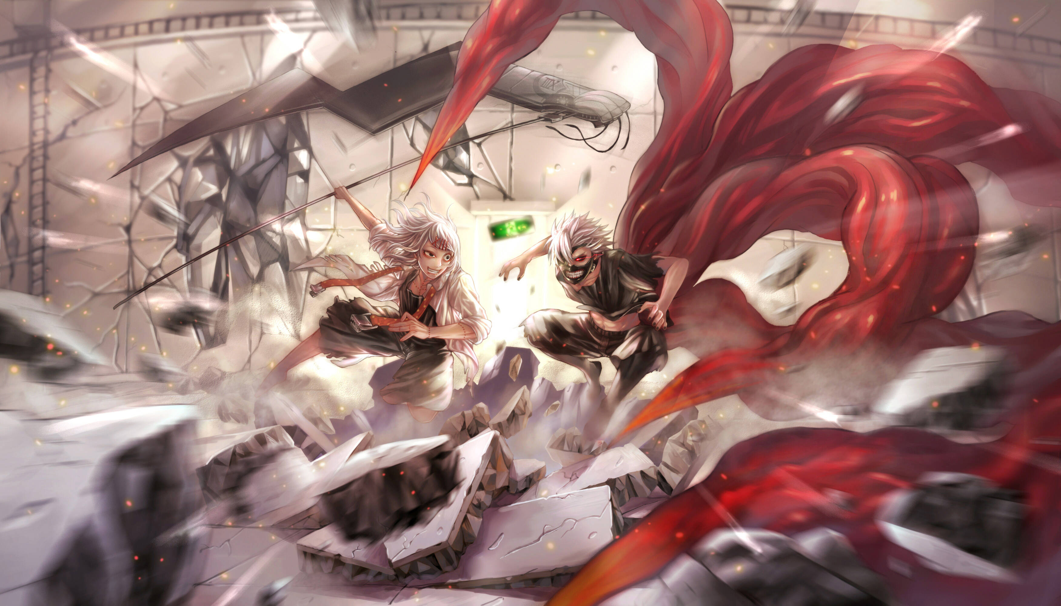Juuzou Tokyo Ghoul ved starten av en ny kamp Bakgrunner